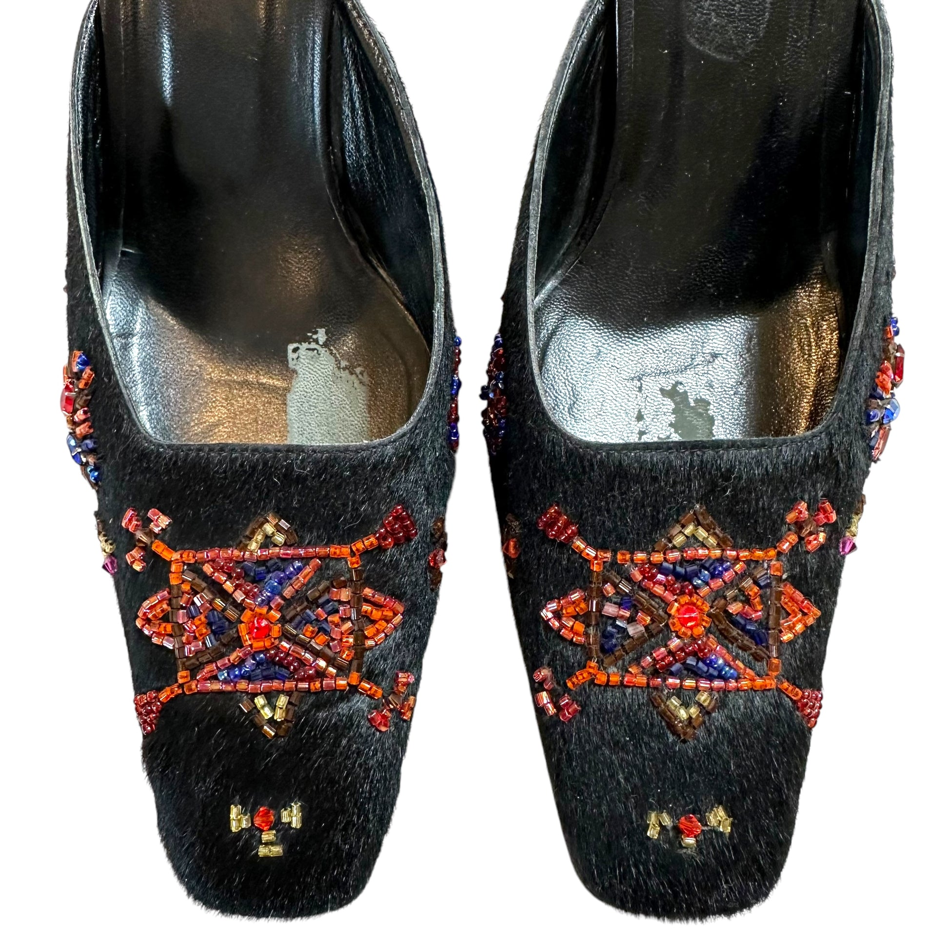 Fendi Beaded Ponyhair Mule Heels - Outfit Repeater