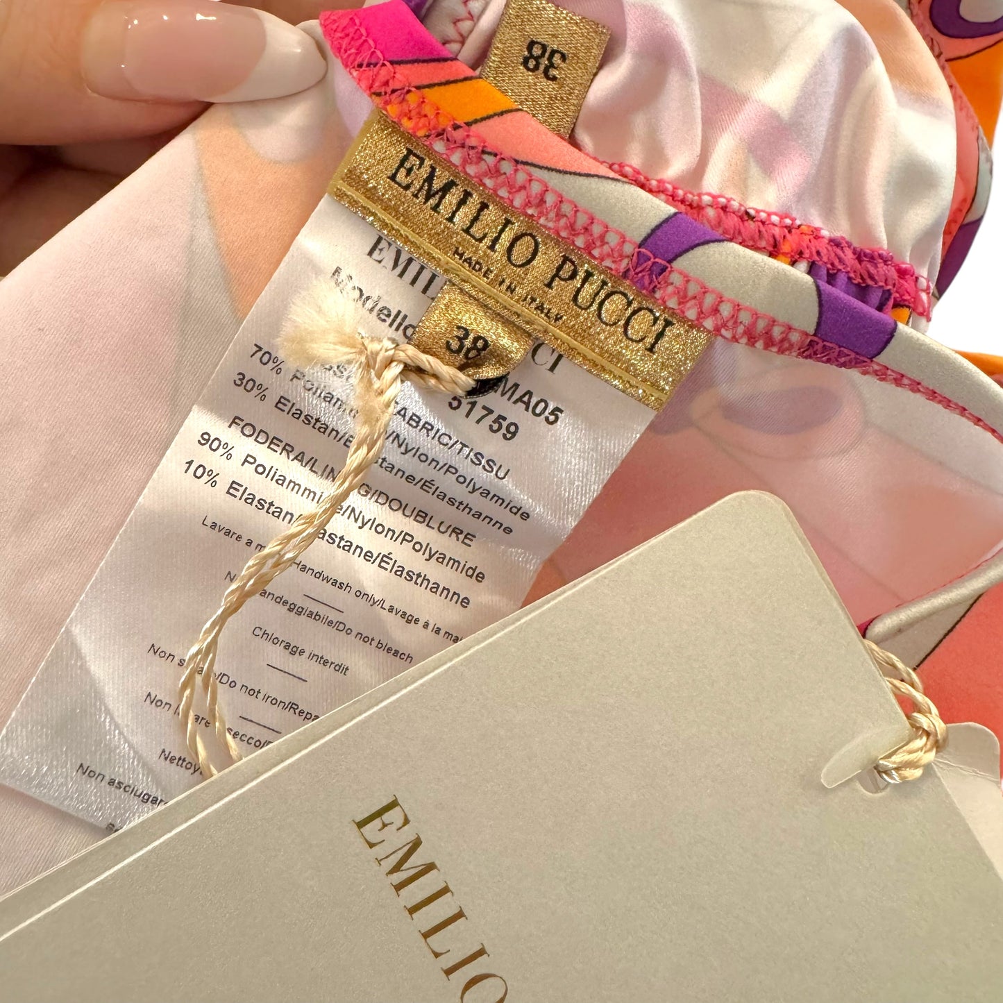 Emilio Pucci Pink & Orange Printed Bikini Set NEW