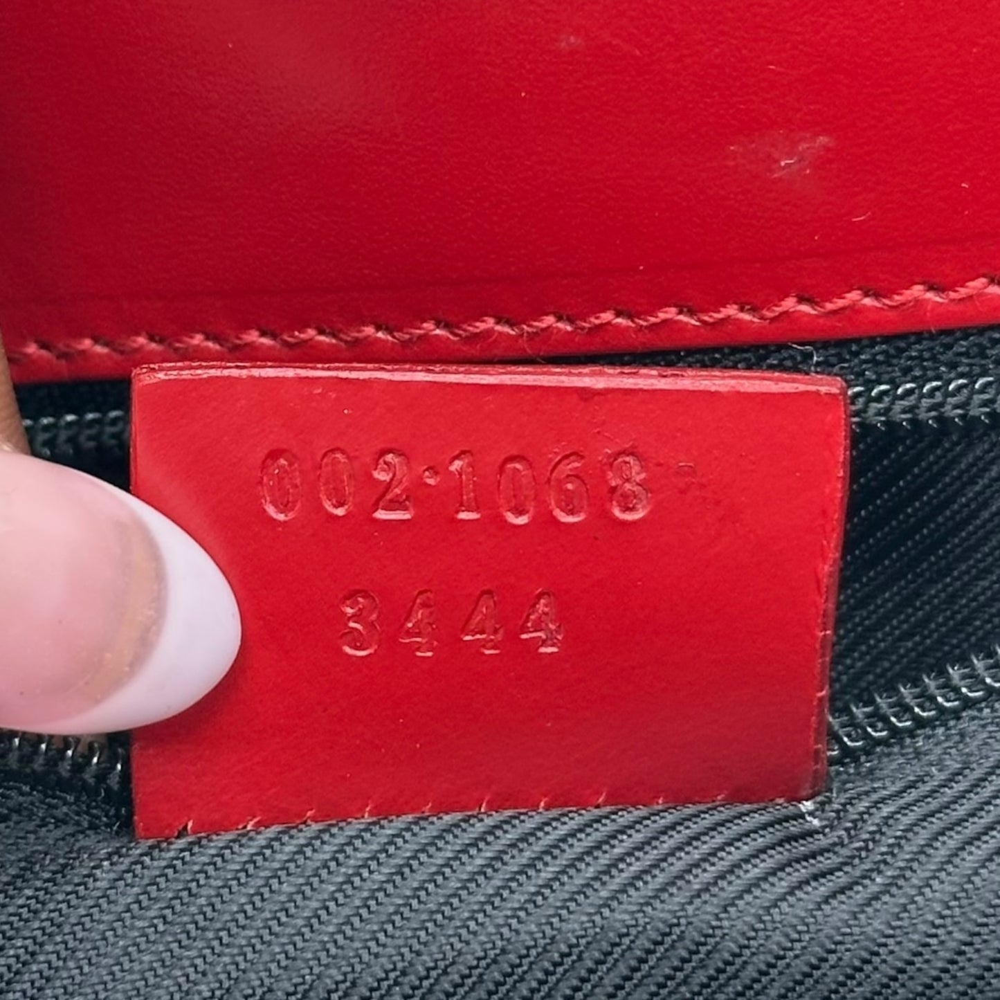 Gucci Gray Monogram & Red Leather Mini Jackie Bag
