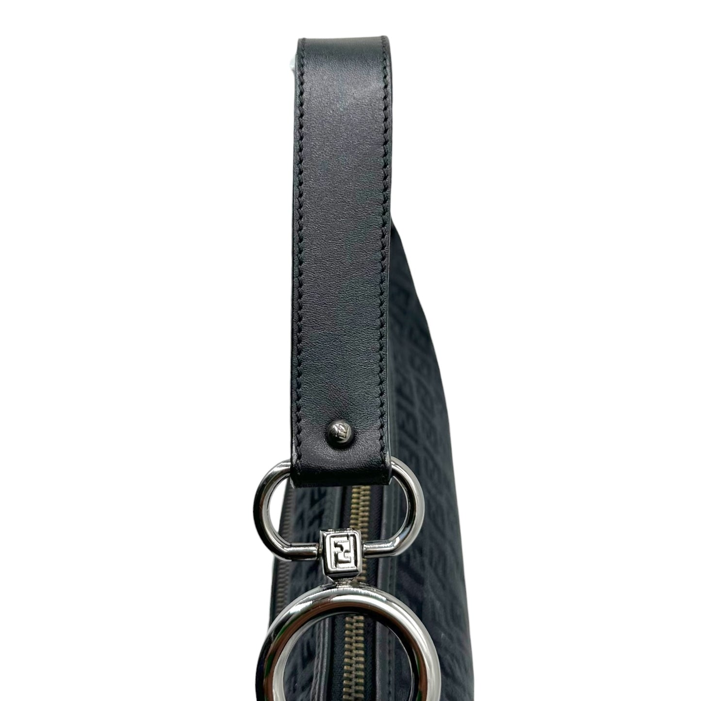 Fendi Black Zucchino Monogram Shoulder Bag