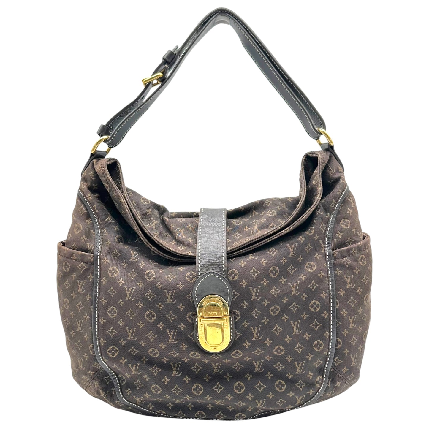 Louis Vuitton Brown Lin Canvas Monogram Romantic Hobo Bag