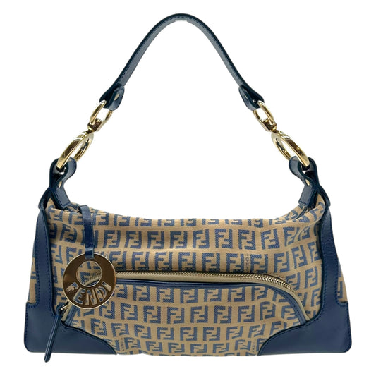 Fendi Blue Zucchino Monogram Shoulder Bag