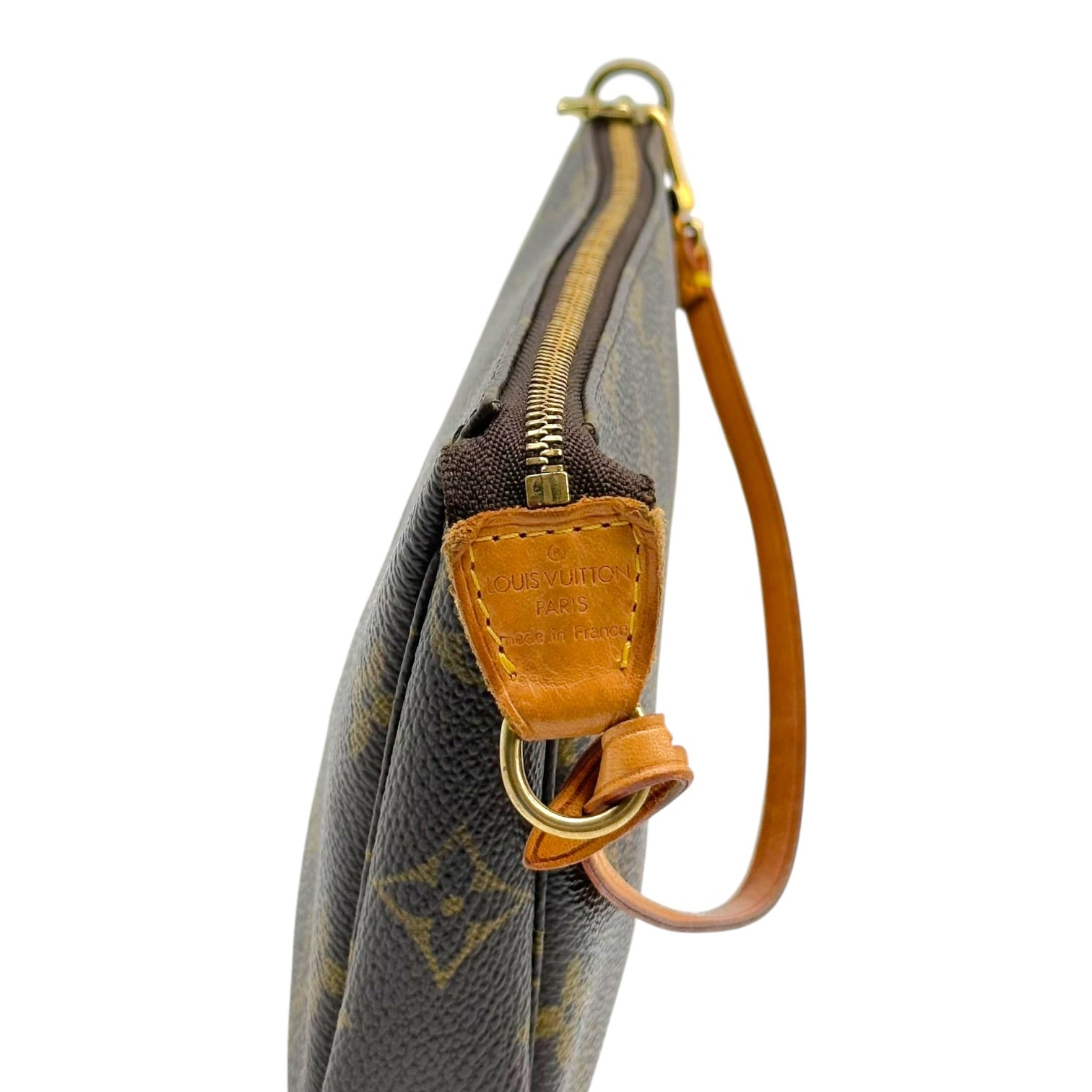 Louis Vuitton Monogram Pochette Bag Brown Coated Canvas
