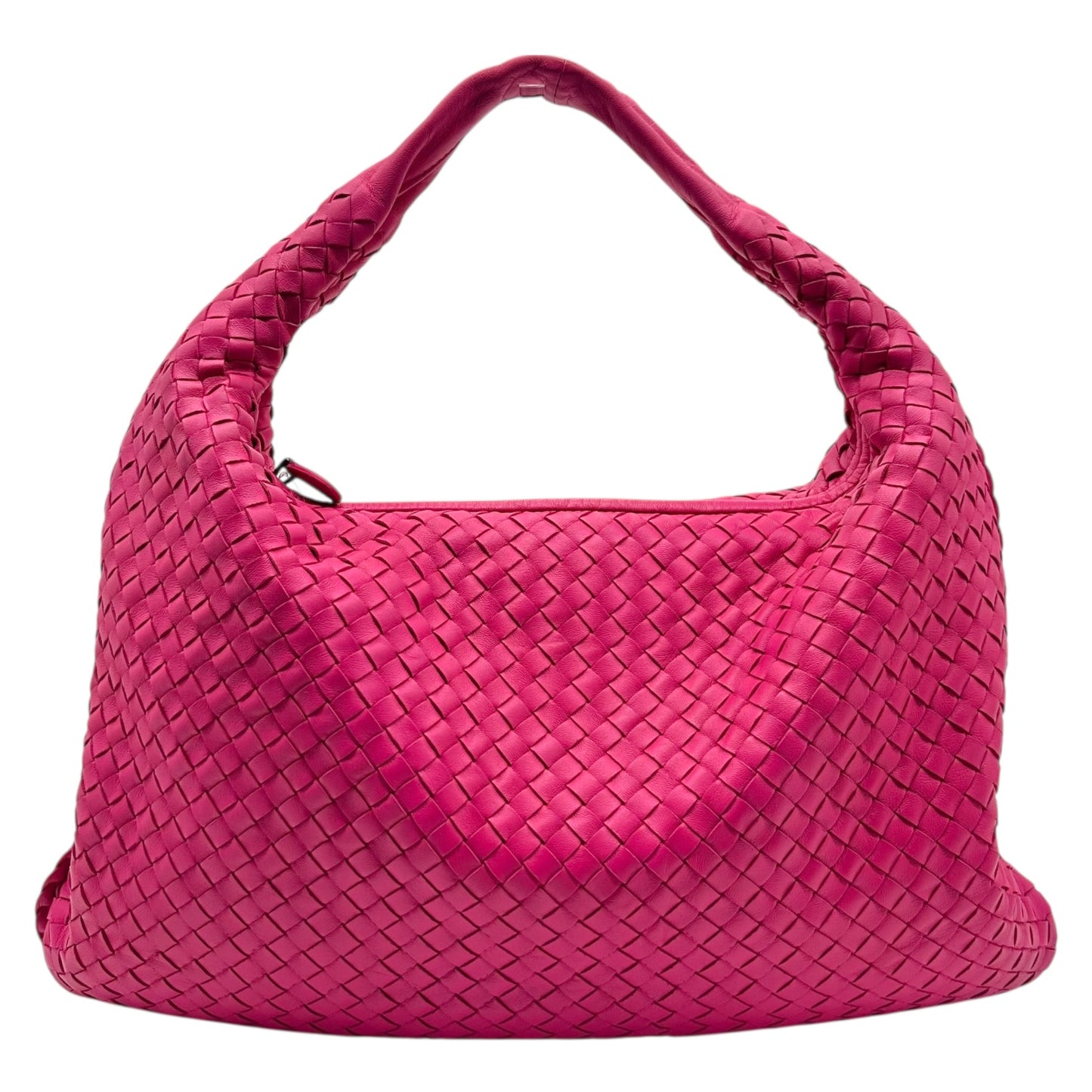 Bottega Veneta Neon Pink Intrecciato Hobo Bag - Outfit Repeater