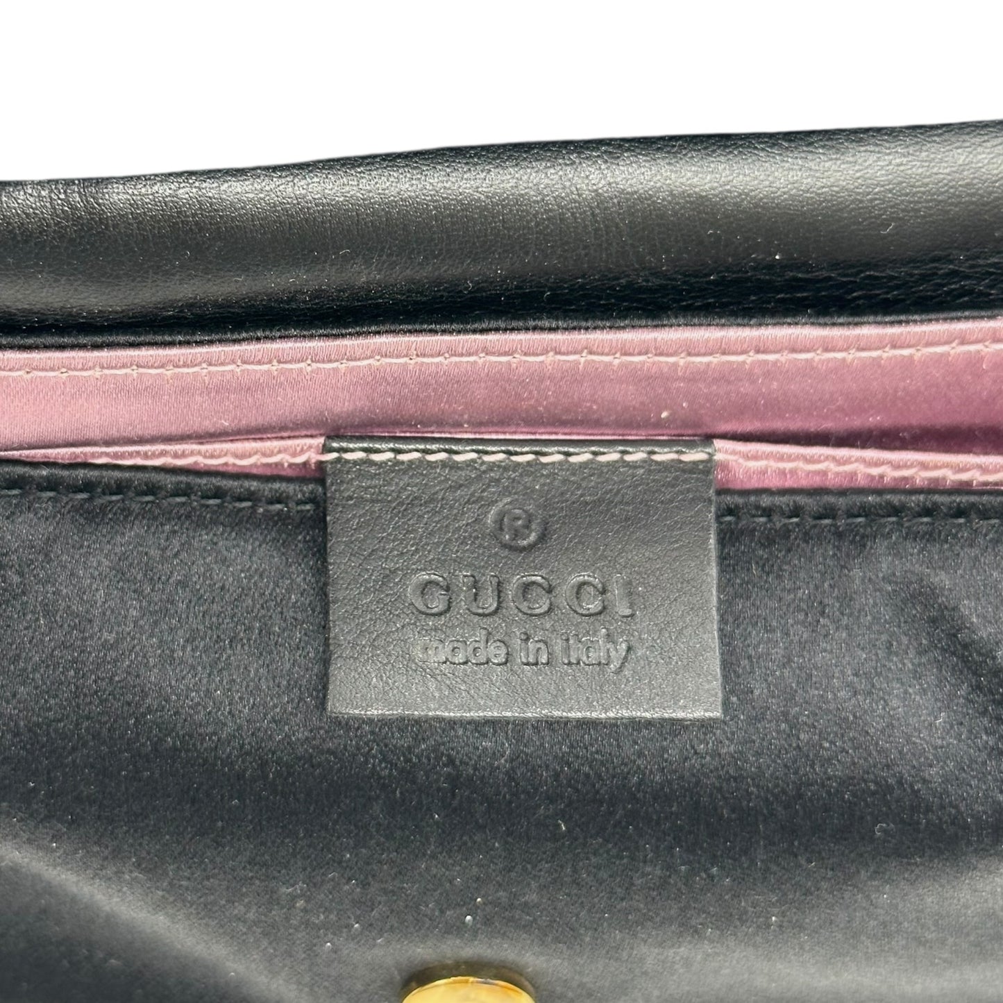 Gucci Black Python & Crystal Logo Mini Bag