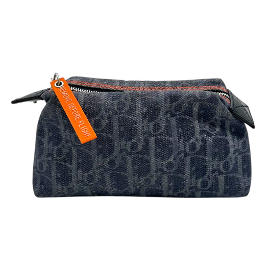 Christian Dior 'Dior Flight' Navy Monogram Mini Cosmetic Pouch - Outfit Repeater