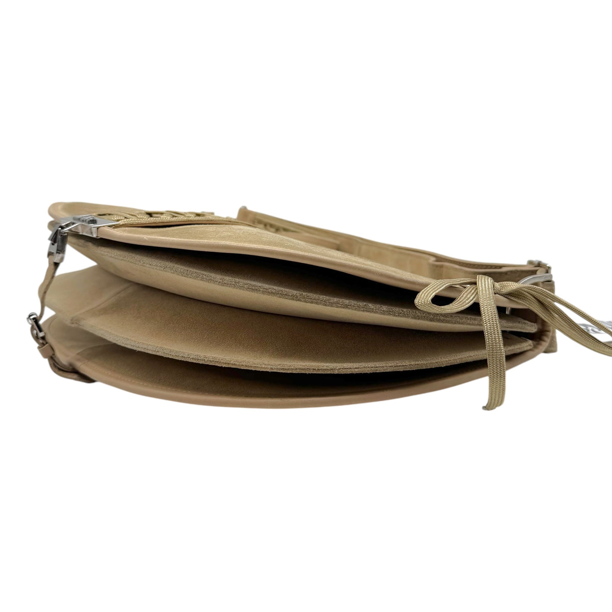 Christian Dior Tan Suede Lace-Up Satchel Bag