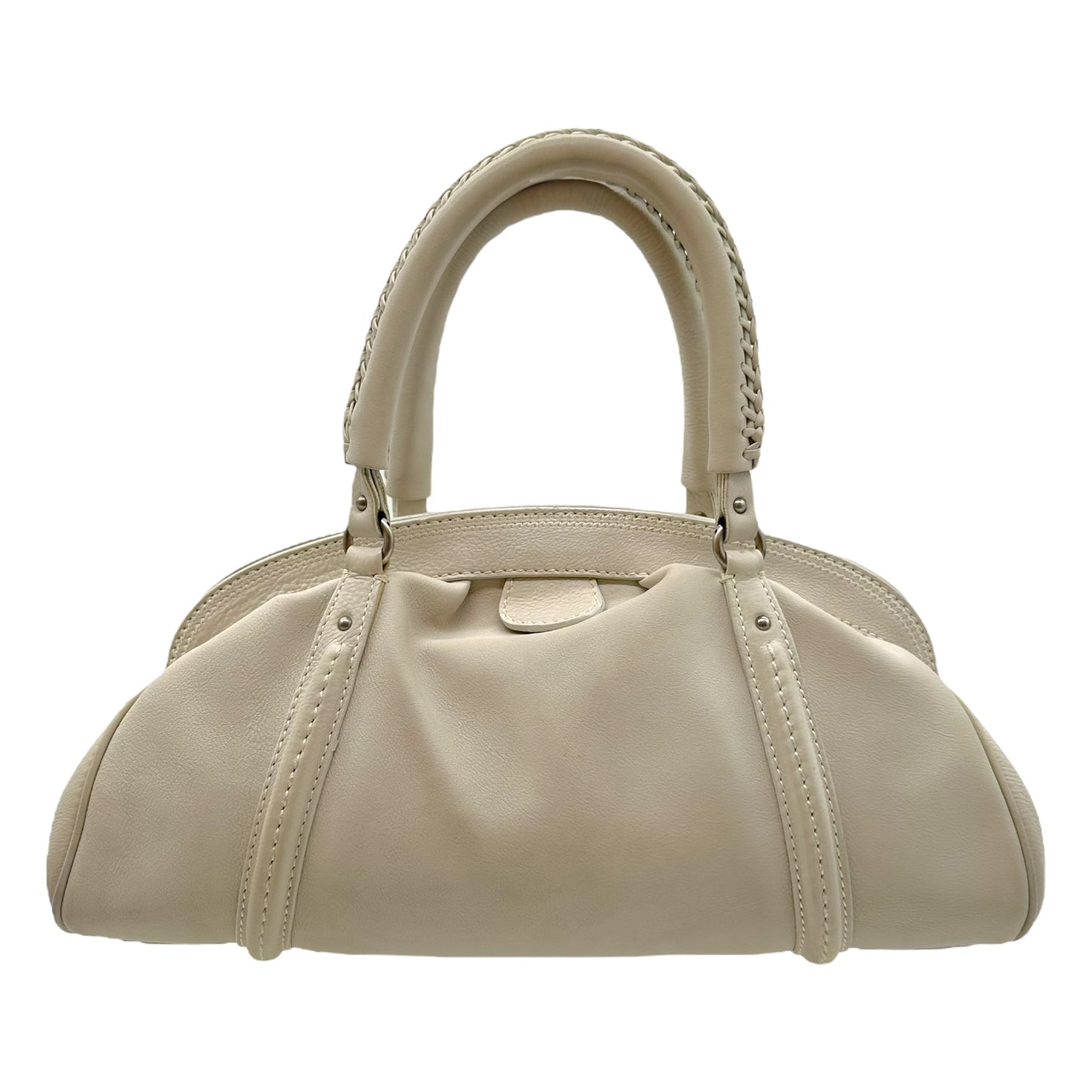 Christian Dior White Leather Small Bowler Bag - Outfit Repeater