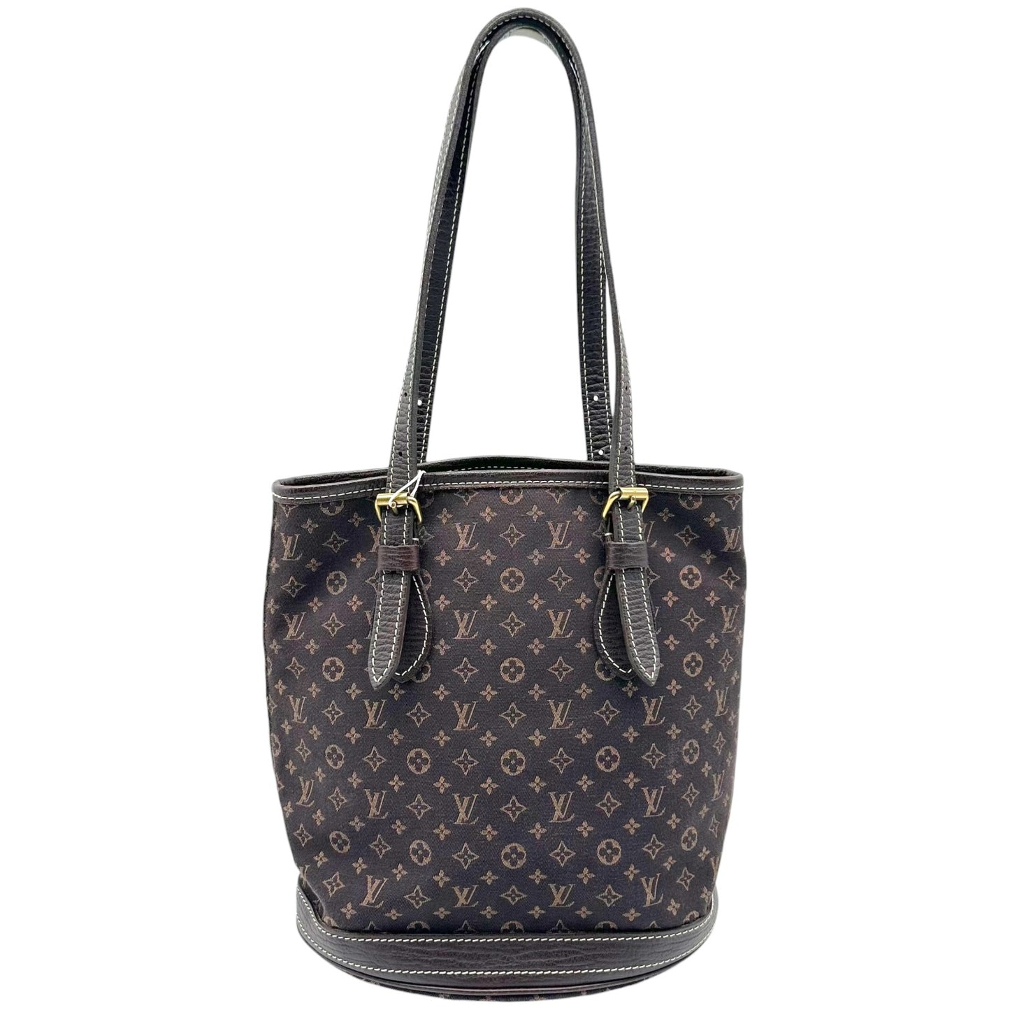 Louis Vuitton Brown Lin Monogram Petit Bucket Shoulder Bag