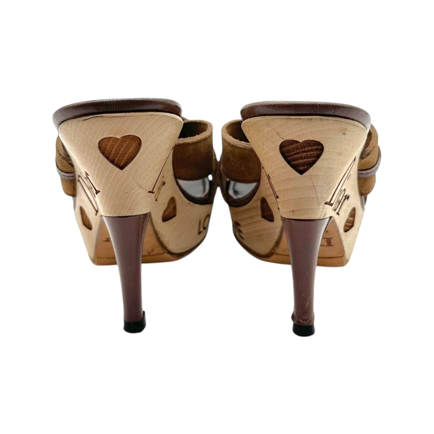 Christian Dior Peace Wooden Platform Heels