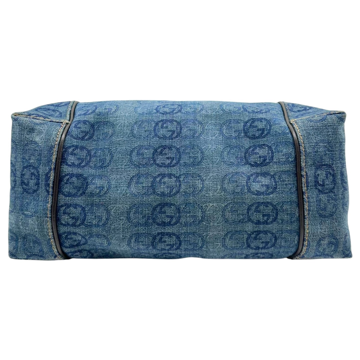 Gucci Denim Monogram Mini Hobo Shoulder Bag