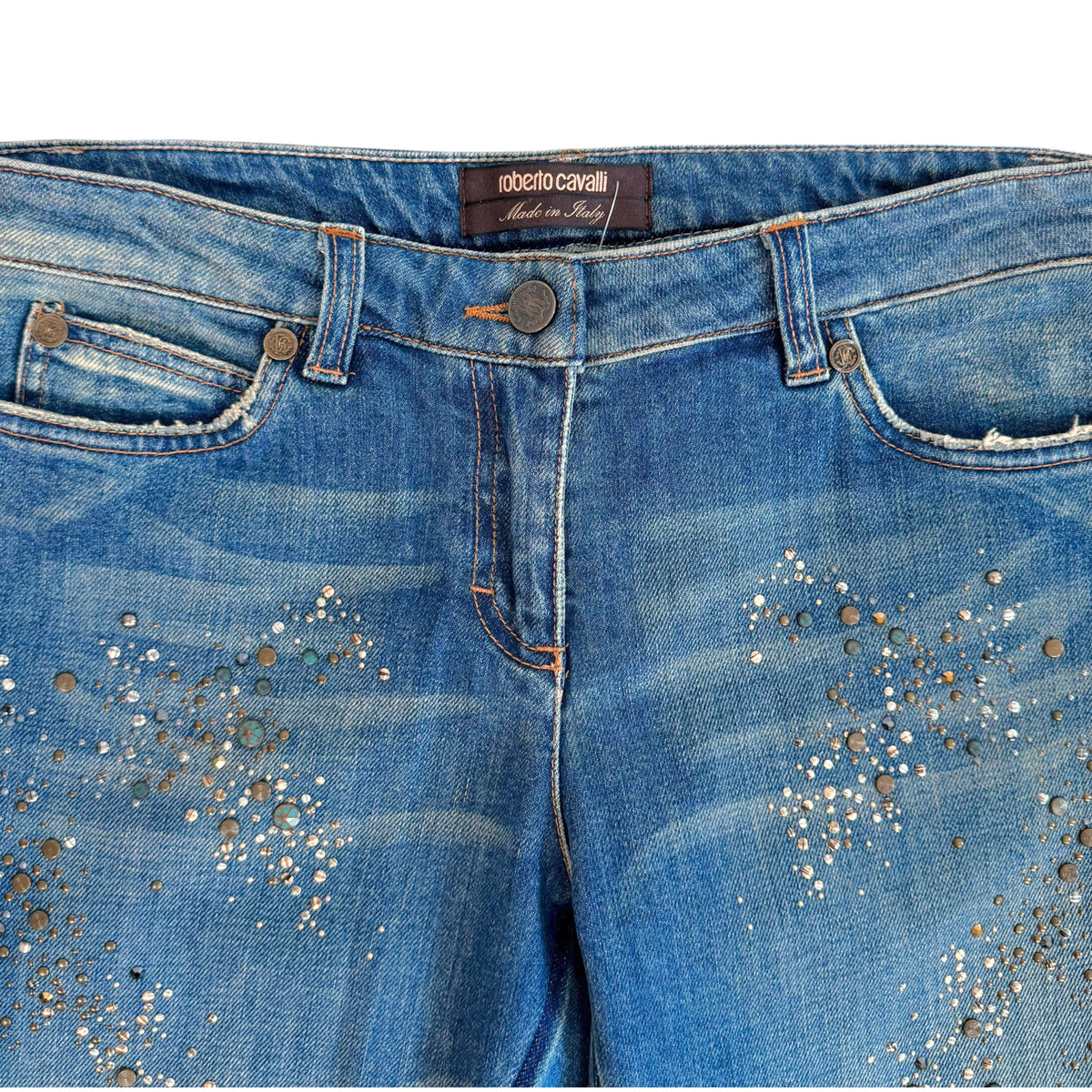 Roberto Cavalli Bootcut Jeans Blue Denim Studded