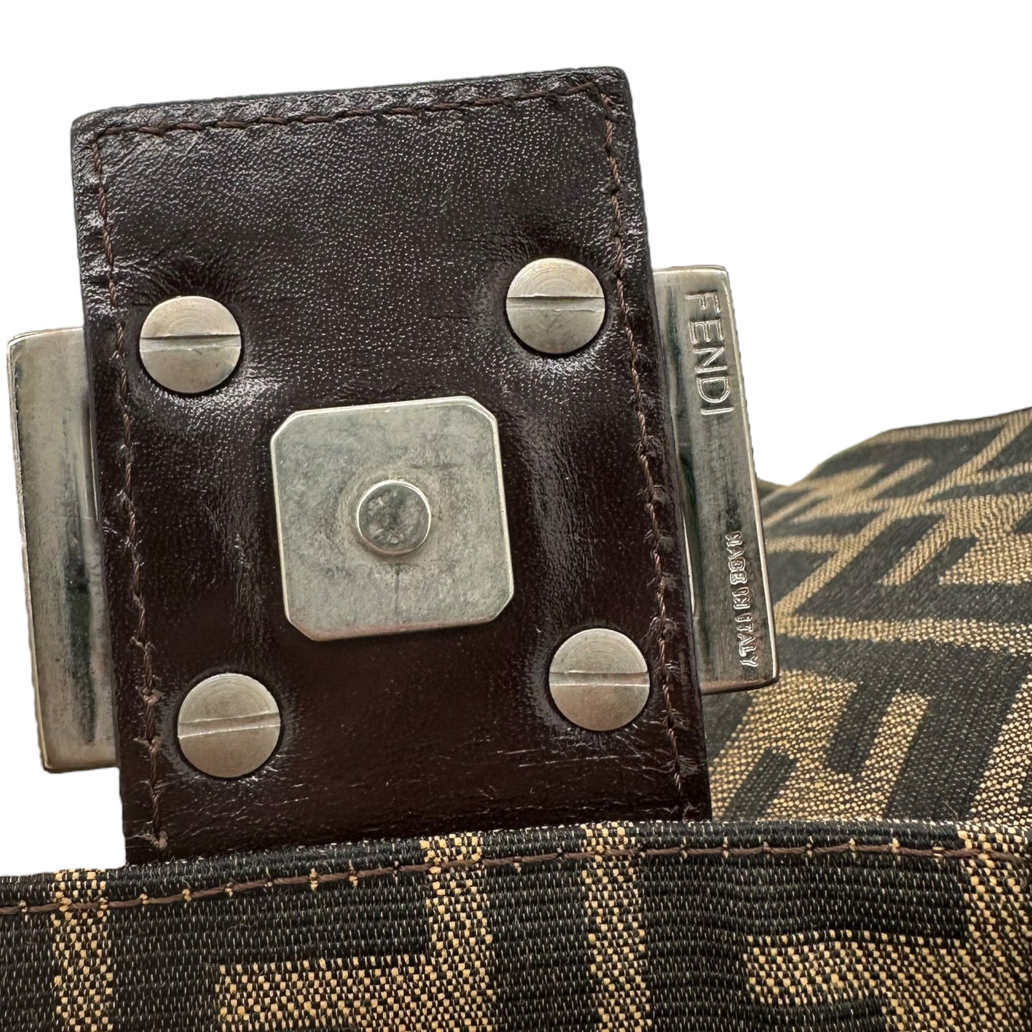 Fendi Brown Zucca Monogram XL Mama Baguette Bag - Outfit Repeater