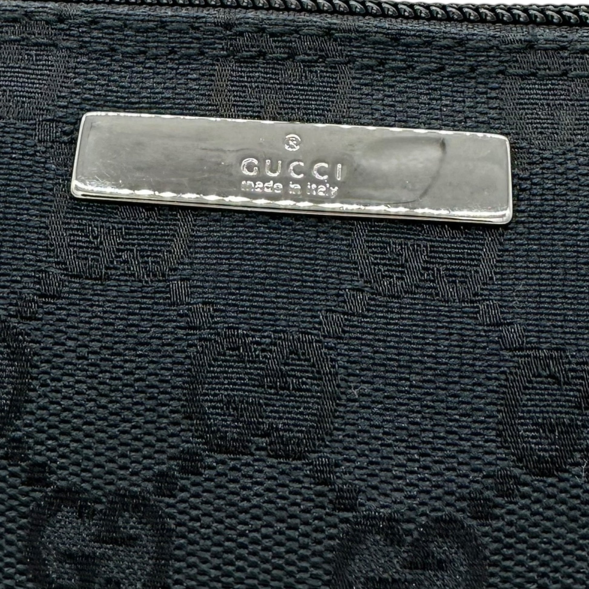 Gucci Black Monogram Canvas Boat Bag Pochette - Outfit Repeater