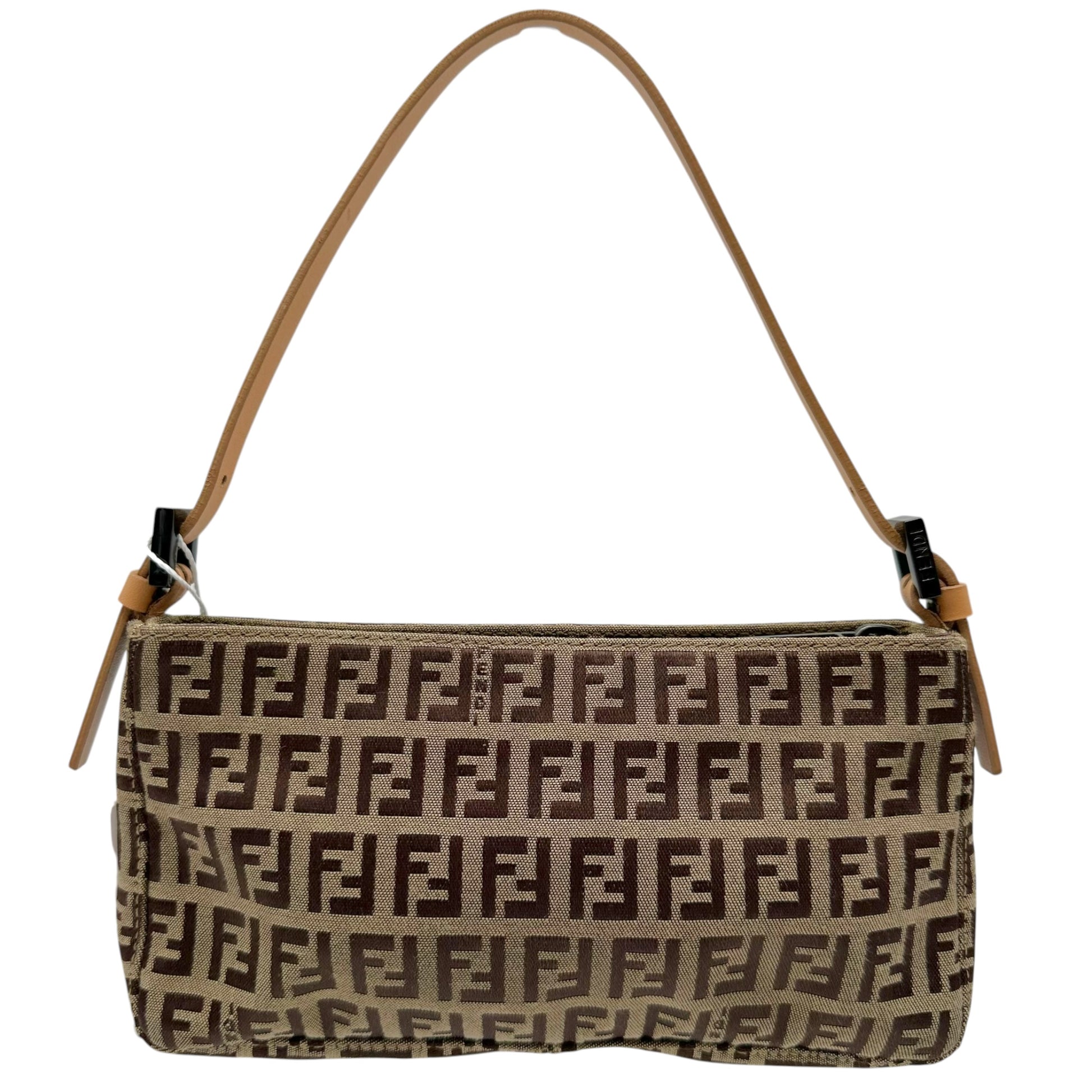 Fendi Small Shoulder Pochette Bag Tan Zucchino Monogram