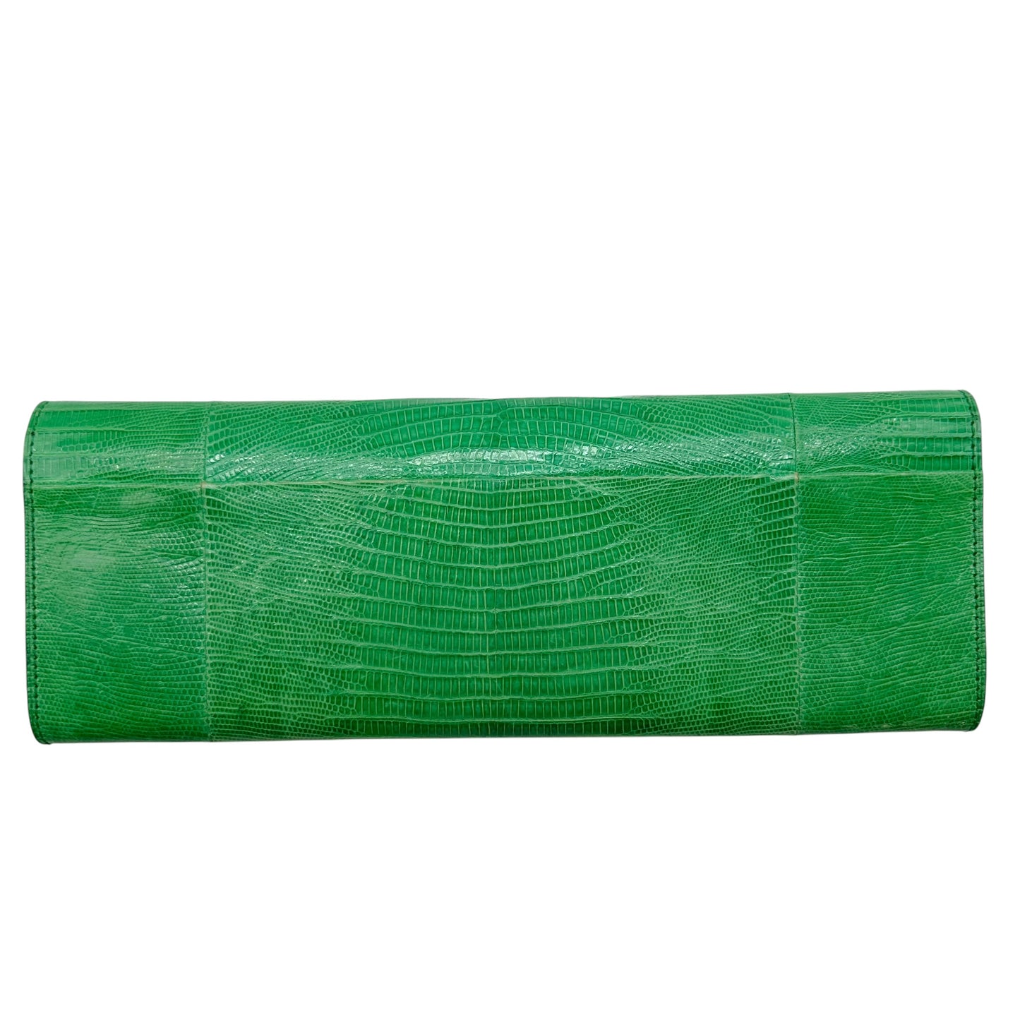 Ralph Lauren Collection Green Lizard & Crystal East-West Clutch Bag