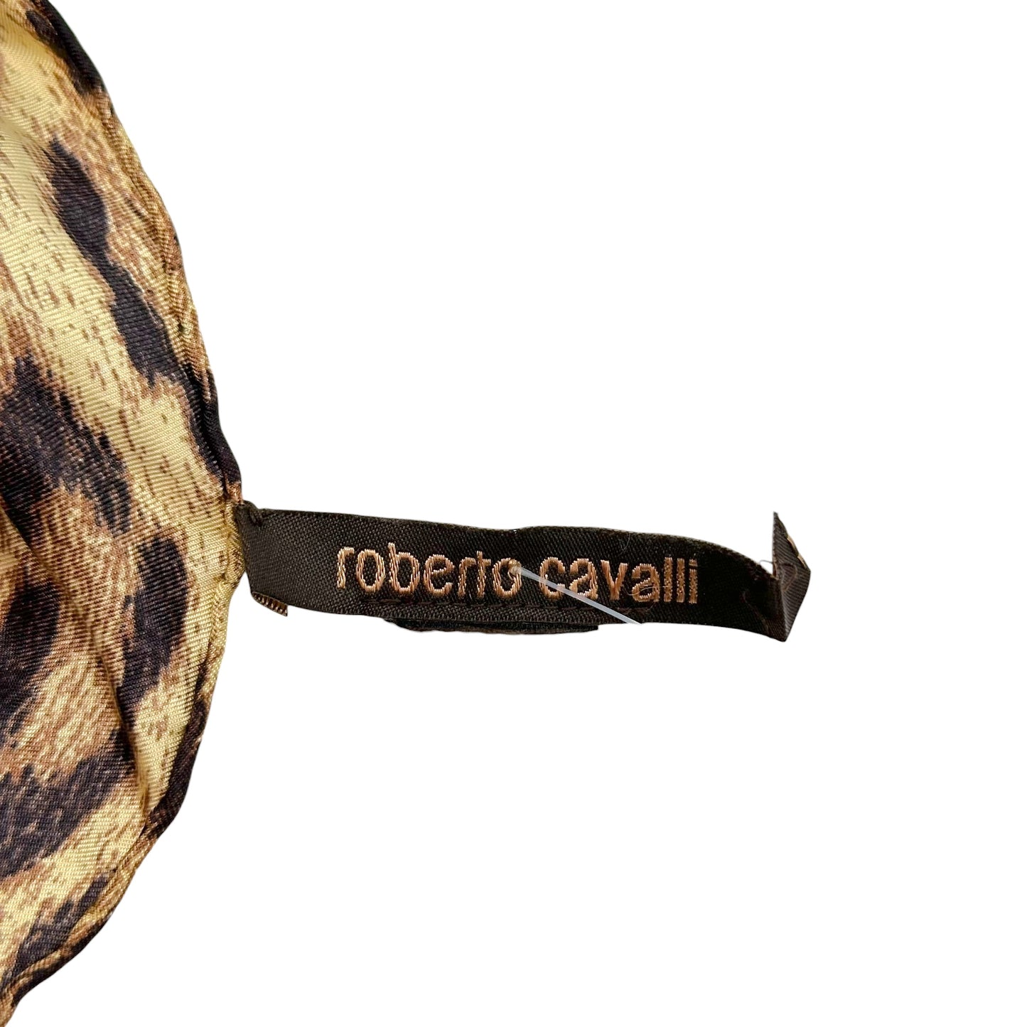 Roberto Cavalli Leopard & Zebra Print Square Silk Scarf