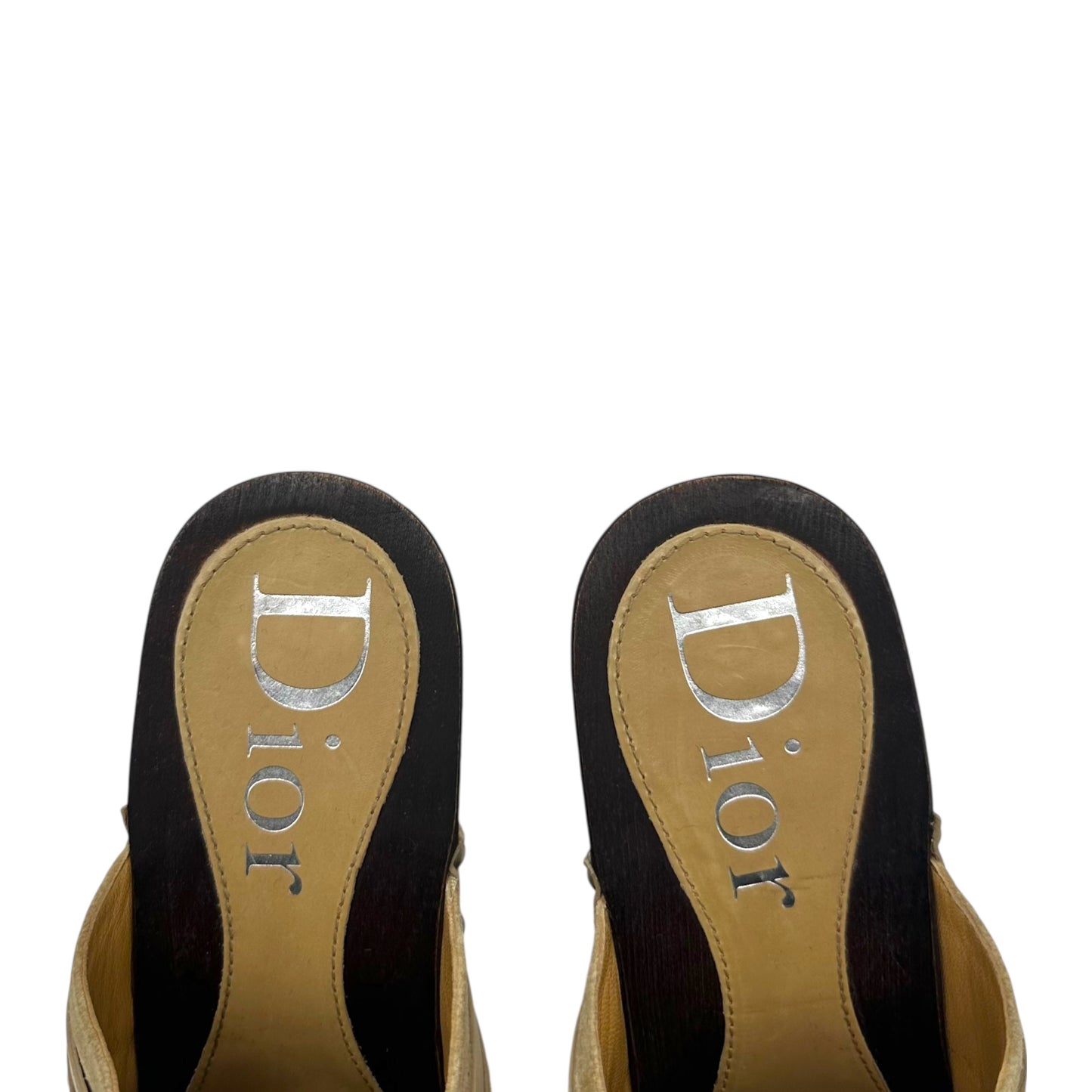 Christian Dior Tan Suede Peace Clog Heels