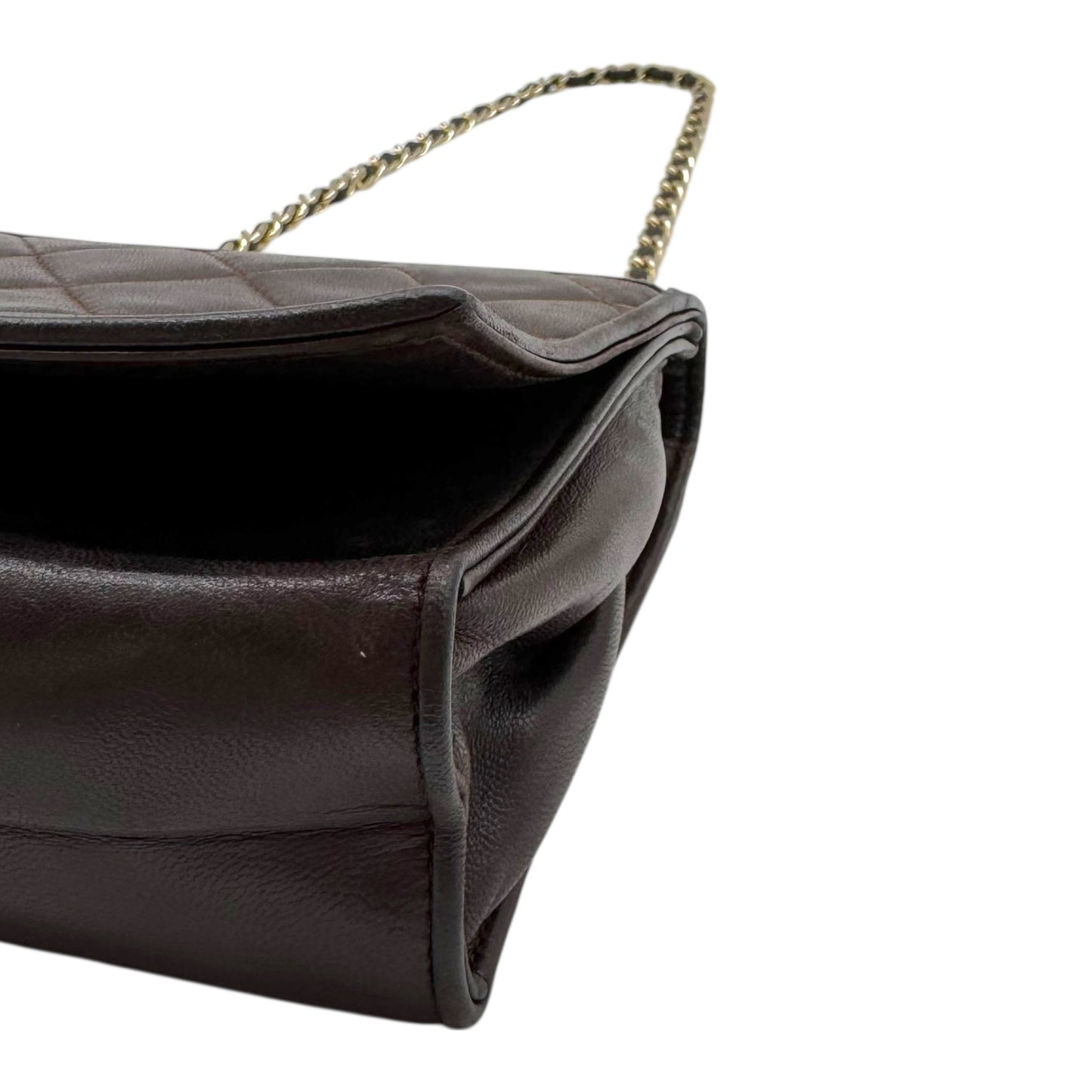 Chanel Chocolate Brown Lambskin Matelasse Quilted Crossbody Bag 1981-91 - Outfit Repeater