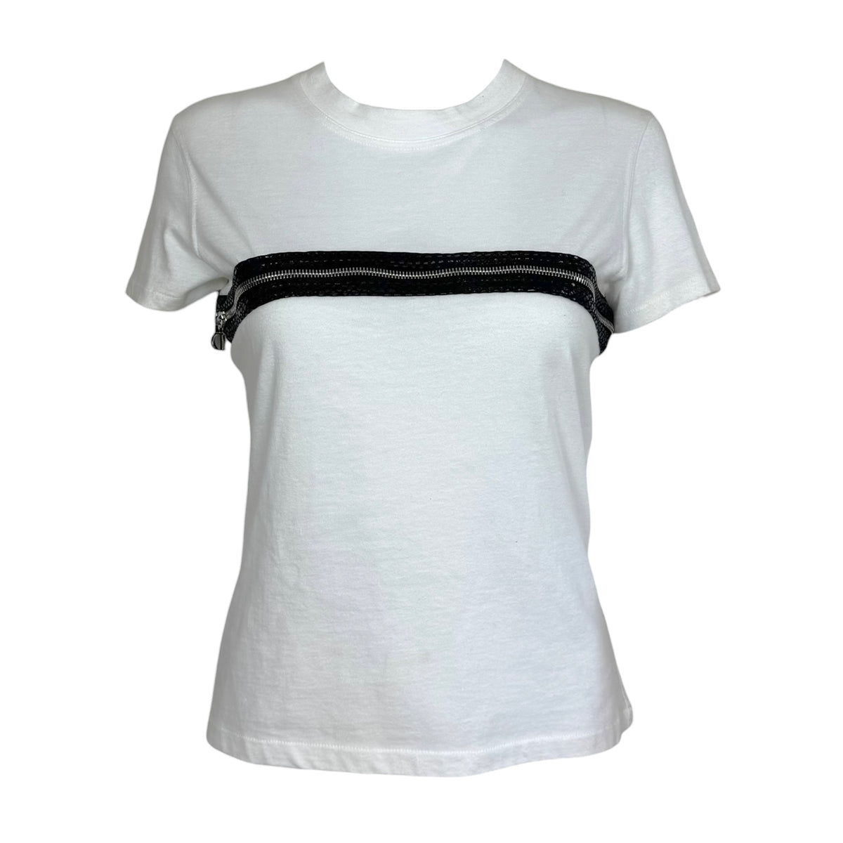 Christian Dior Black White Snakeskin Zippered T-Shirt
