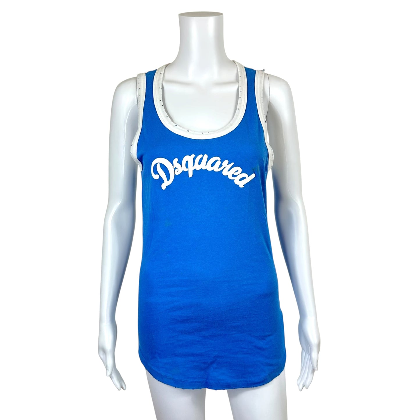Dsquared2 Blue Oversized Logo Graphic Tank