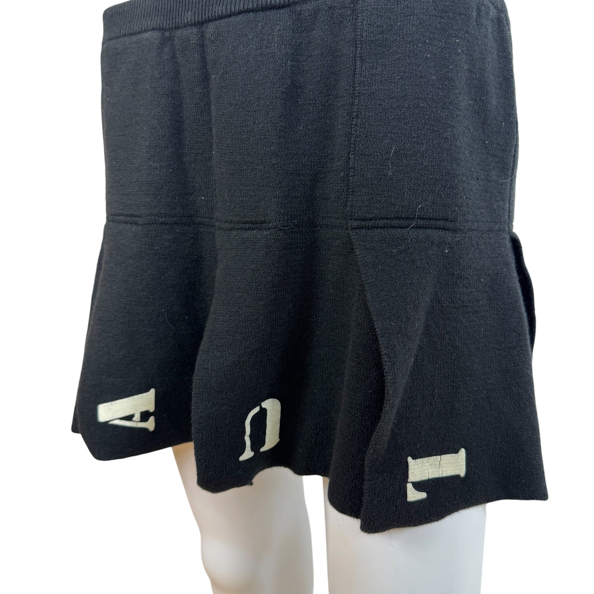 Jean Paul Gaultier Knit Logo Mini Skirt Black White