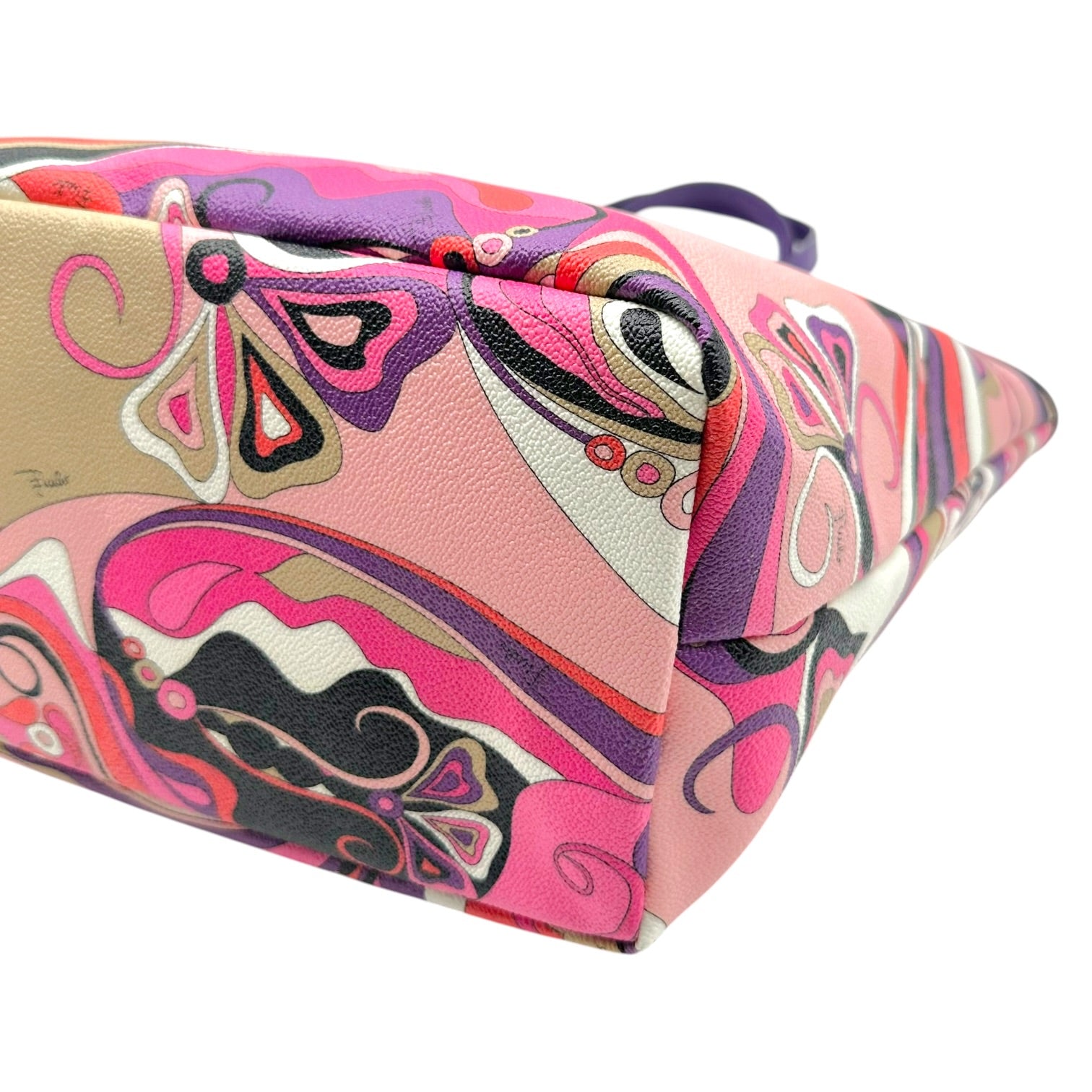 Emilio Pucci Small Canvas Tote Bag Pink Purple Print