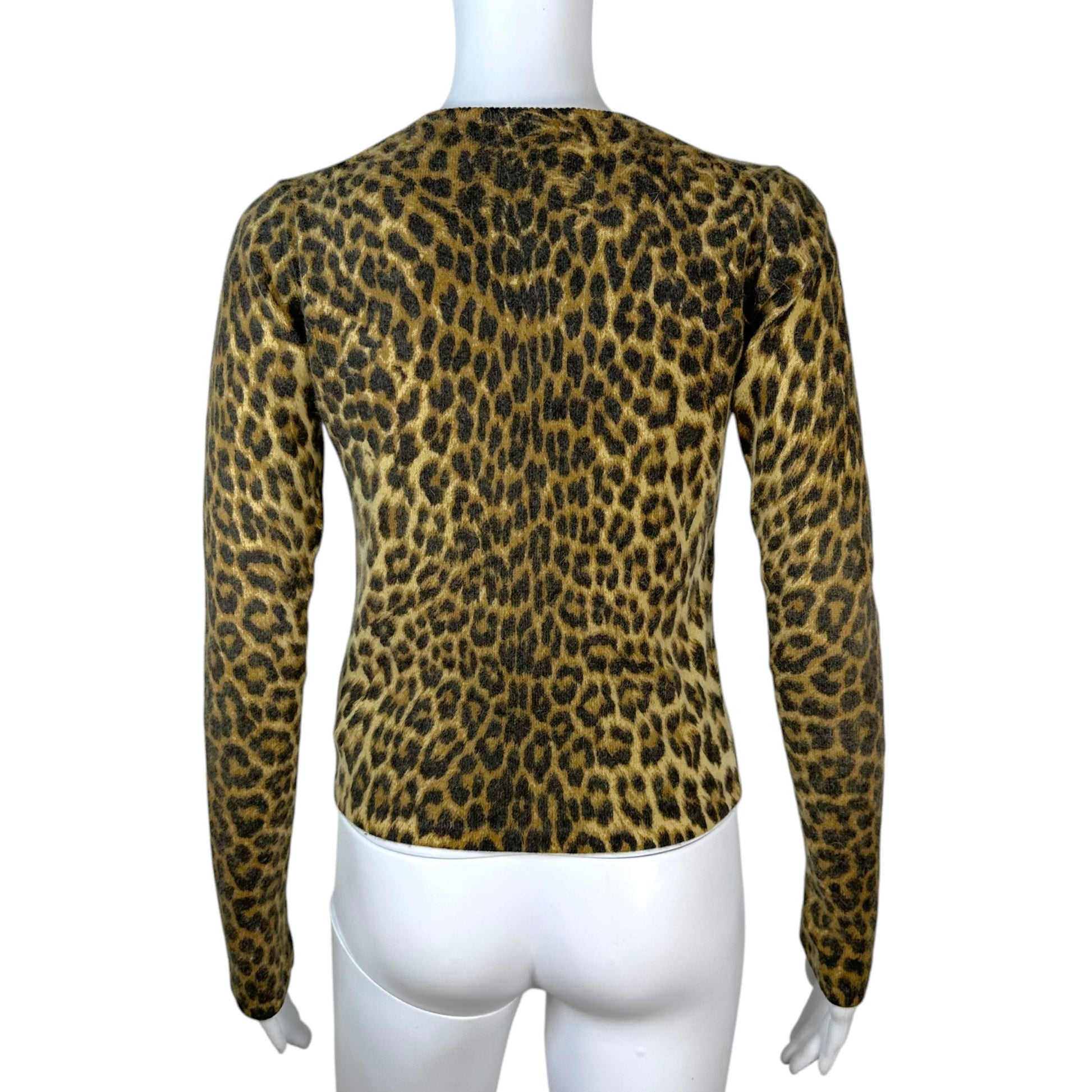 John Galliano Angora Leopard Print Knit Cardigan