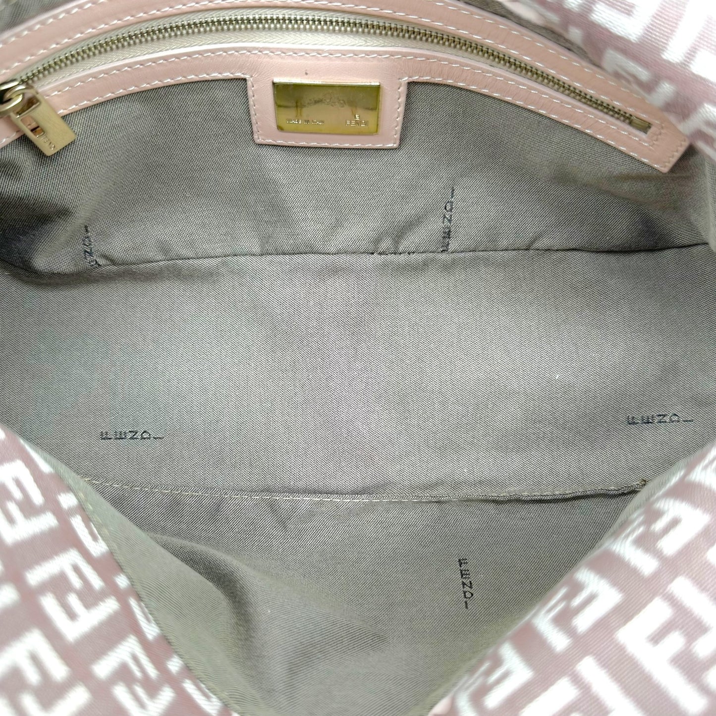 Fendi Pink Zucchino Monogram Fold-Over Baguette Bag