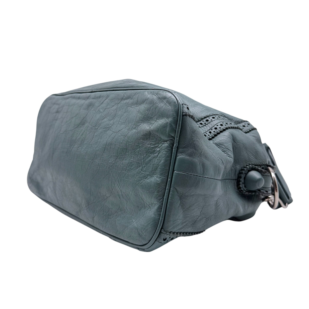Balenciaga Leather Bowler Bag Dusty Blue 2-Way Small