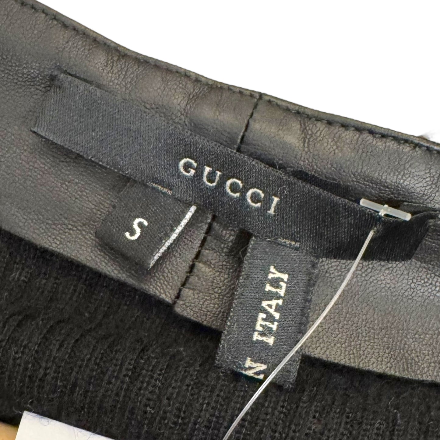 Gucci by Tom Ford 90's Black Cashmere & Leather Zip-Up Top - Outfit Repeater