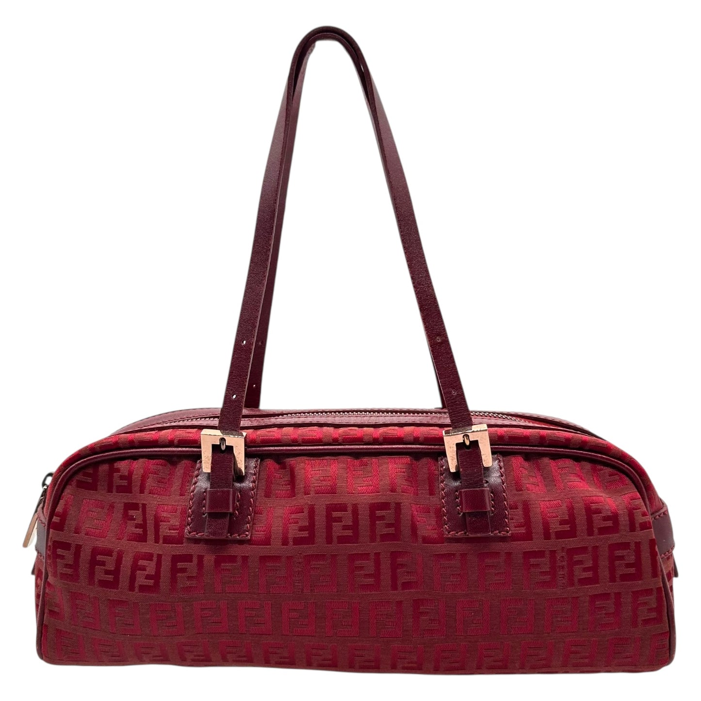 Fendi Red Zucchino Monogram East West Shoulder Bag - Outfit Repeater