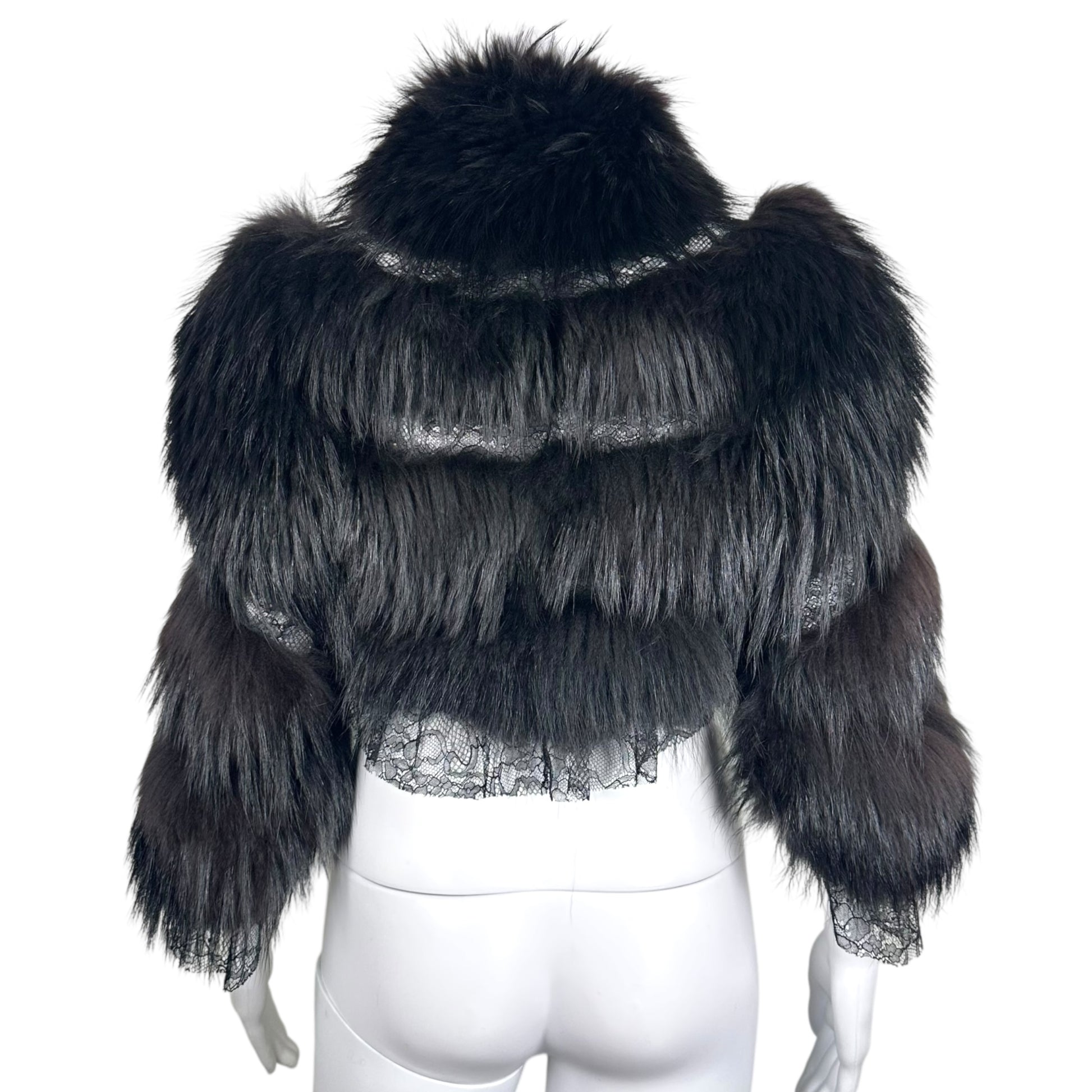 Roberto Cavalli Cropped Black Fox Fur Bolero Coat