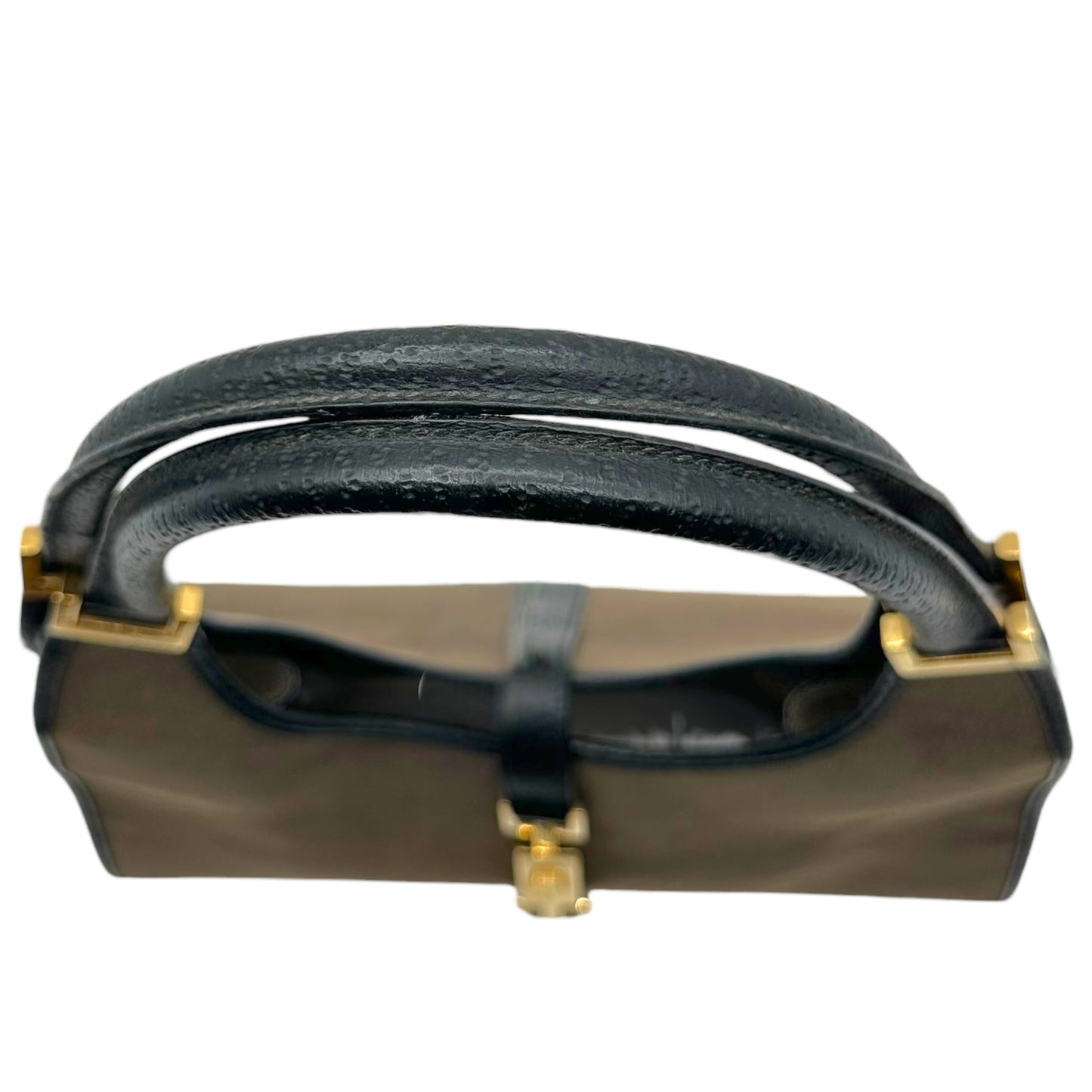 Gucci Taupe Canvas & Black Leather Jackie Bag