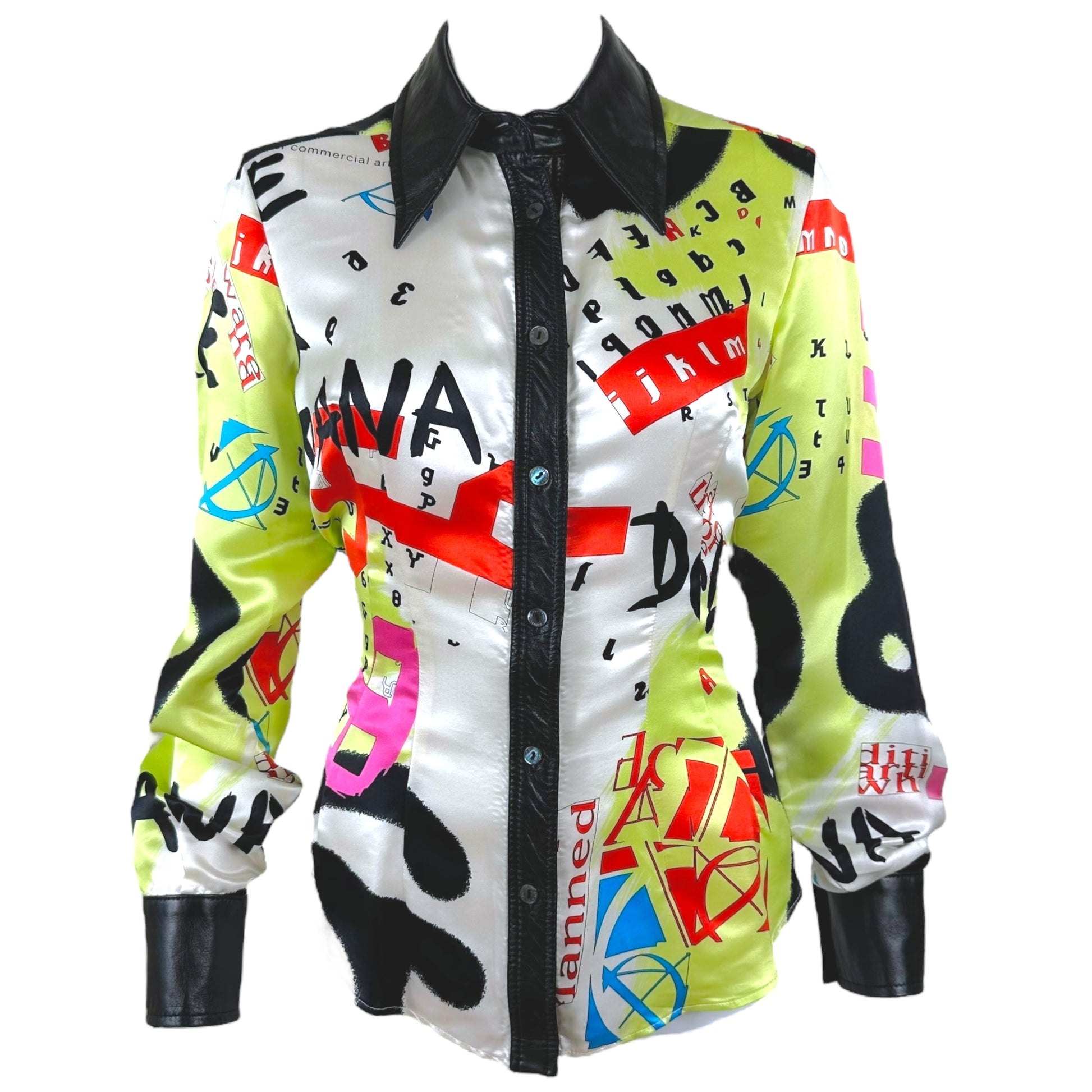 D&G Dolce & Gabbana Silk & Leather Printed Blouse - Outfit Repeater