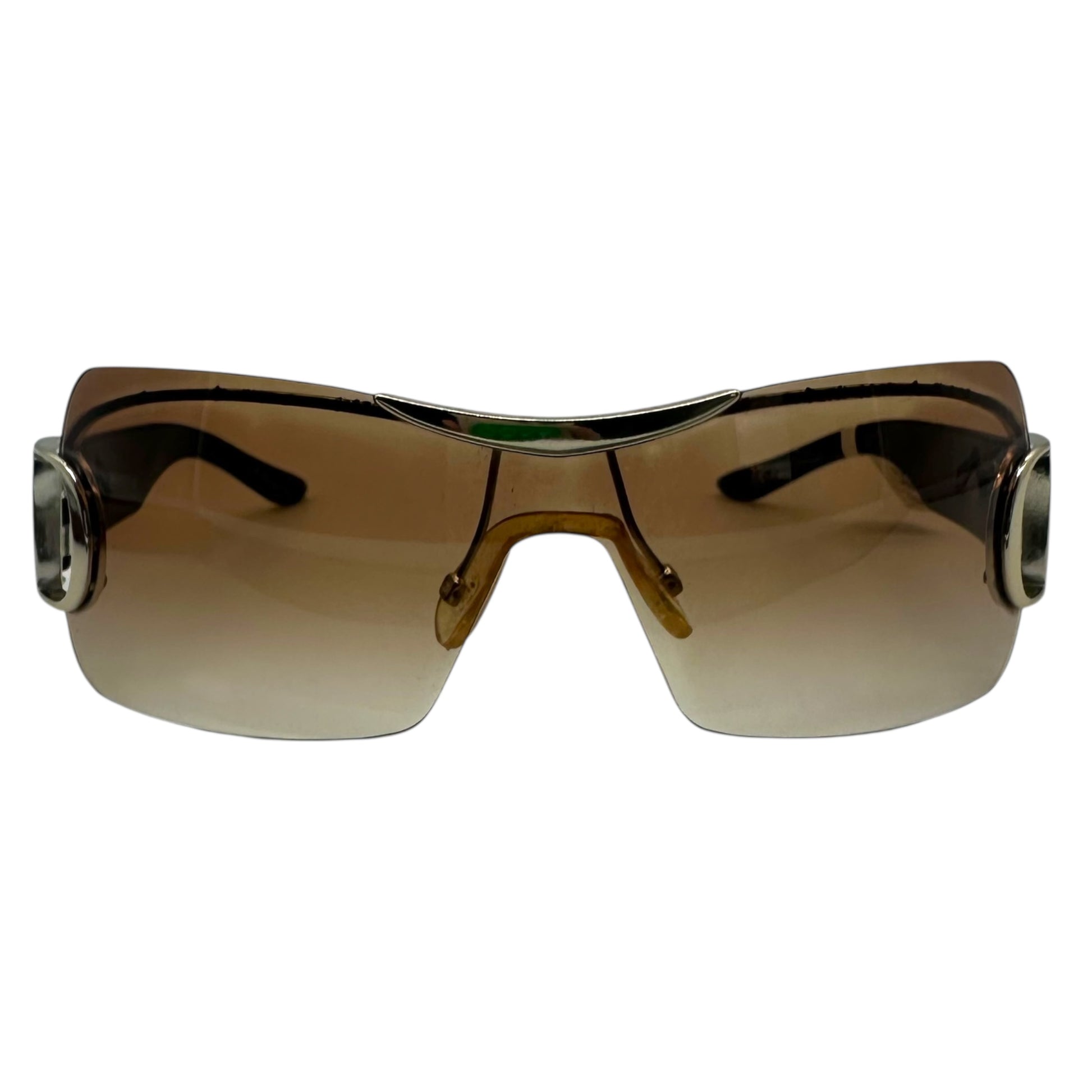 Christian Dior Brown Airspeed Rimless Shield Sunglasses - Outfit Repeater
