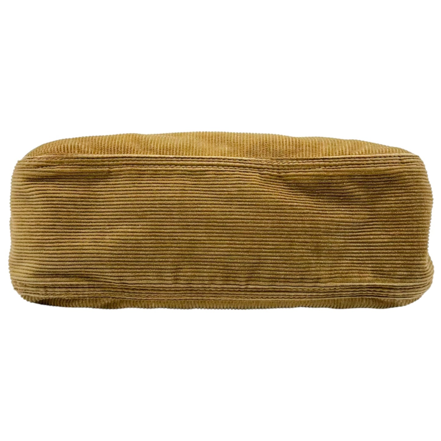 Fendi Brown Corduroy Fold-Over Square Baguette Bag