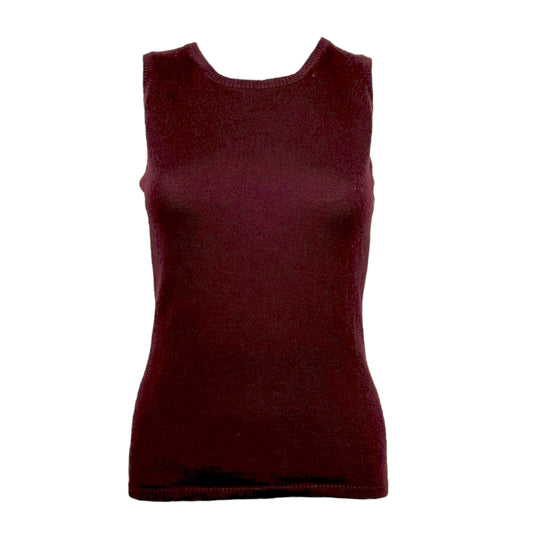 Chanel Burgundy Cashmere & Silk Knit Tank - Outfit Repeater