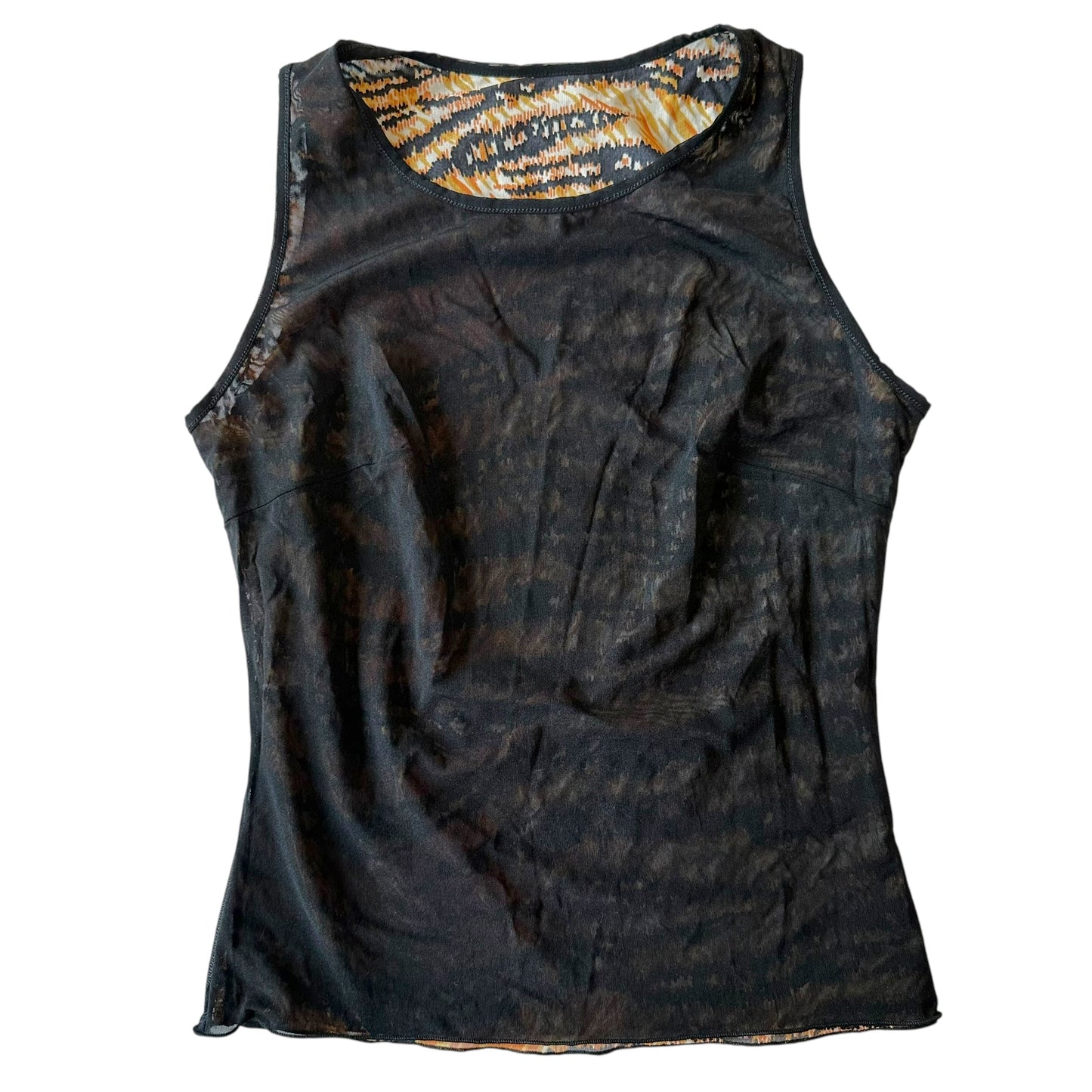 Dolce & Gabbana Mare Reversible Tiger Print Mesh Tank Top - Outfit Repeater