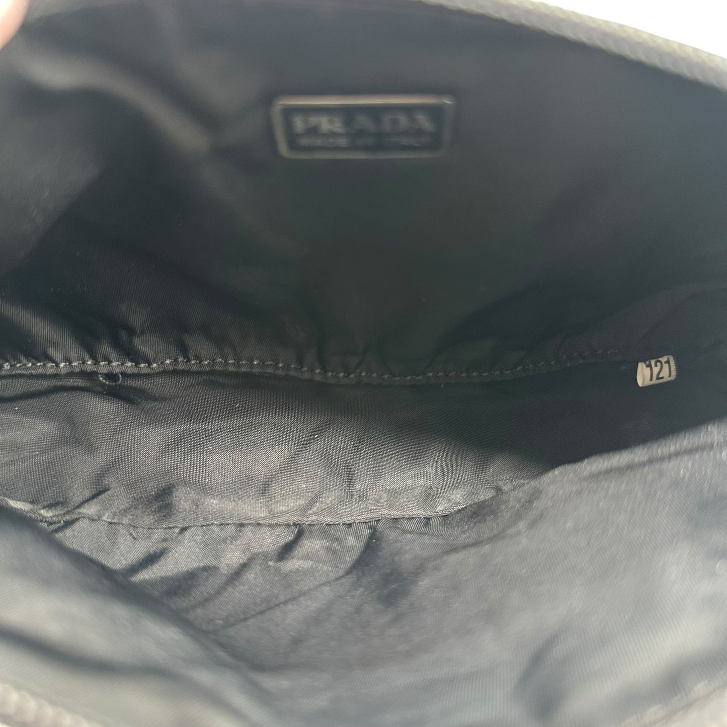 Prada Black Nylon Rectangle Mini Pochette Bag