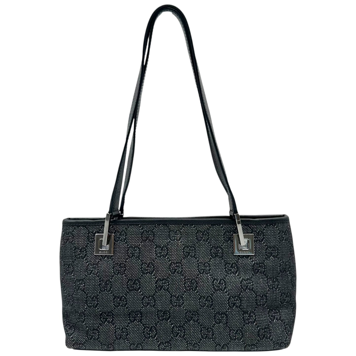 Gucci Gray Denim Monogram East West Mini Tote Bag