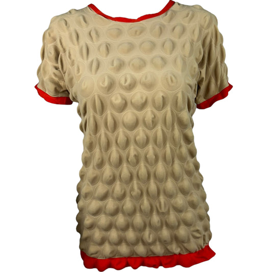 Issey Miyake F/W 2000 Beige & Orange Egg Carton T-Shirt