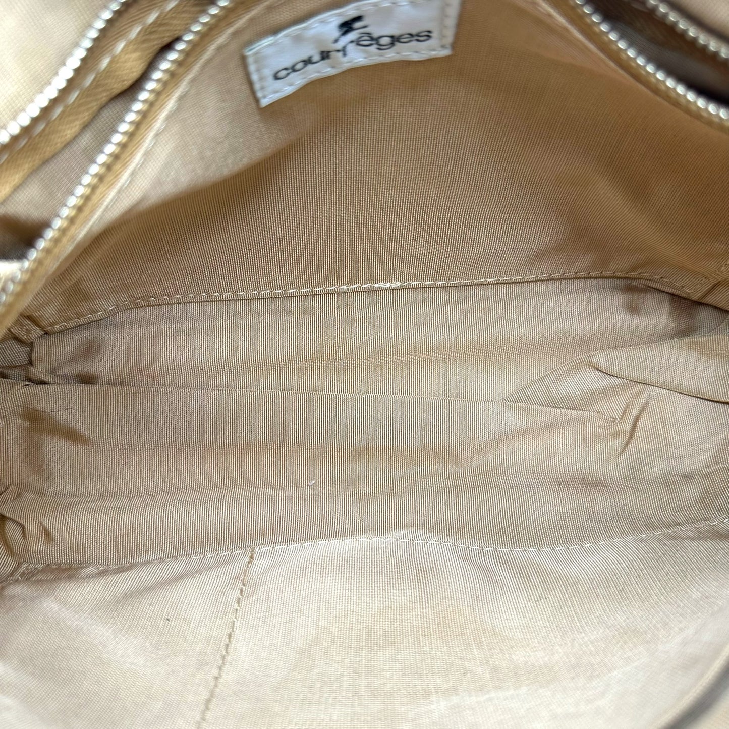 Courreges Tan Faux Suede & Fur Shoulder Bag