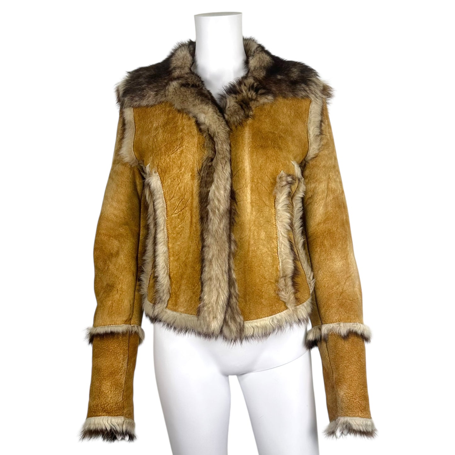 Dolce & Gabbana Tan Suede and Fur Lined Jacket