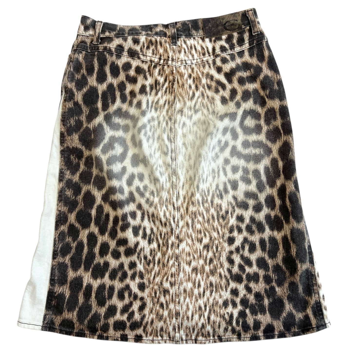 Just Cavalli Roberto Cavalli Leopard Print Denim Midi Skirt - Outfit Repeater