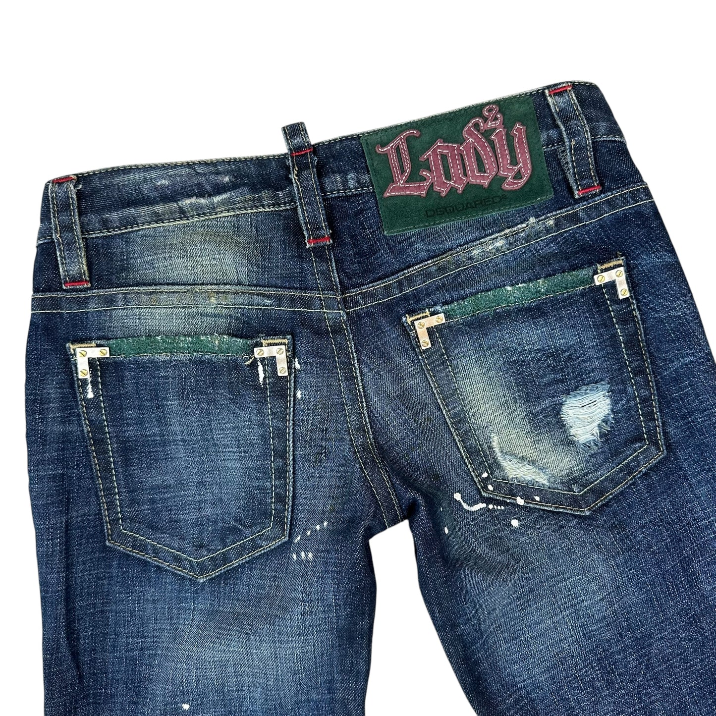 Dsquared2 Lady Low Rise Paint Splattered Jeans - Outfit Repeater