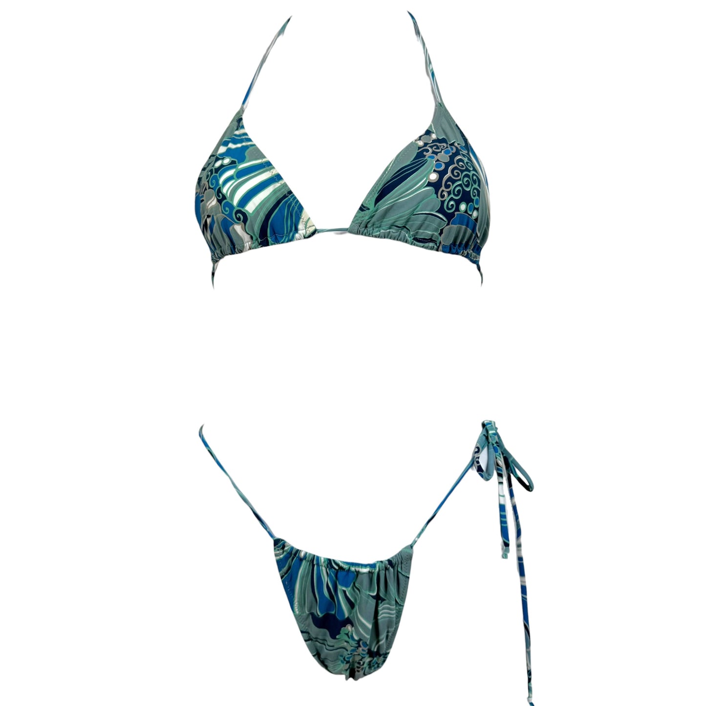 Dolce & Gabbana Blue Printed Bikini Set