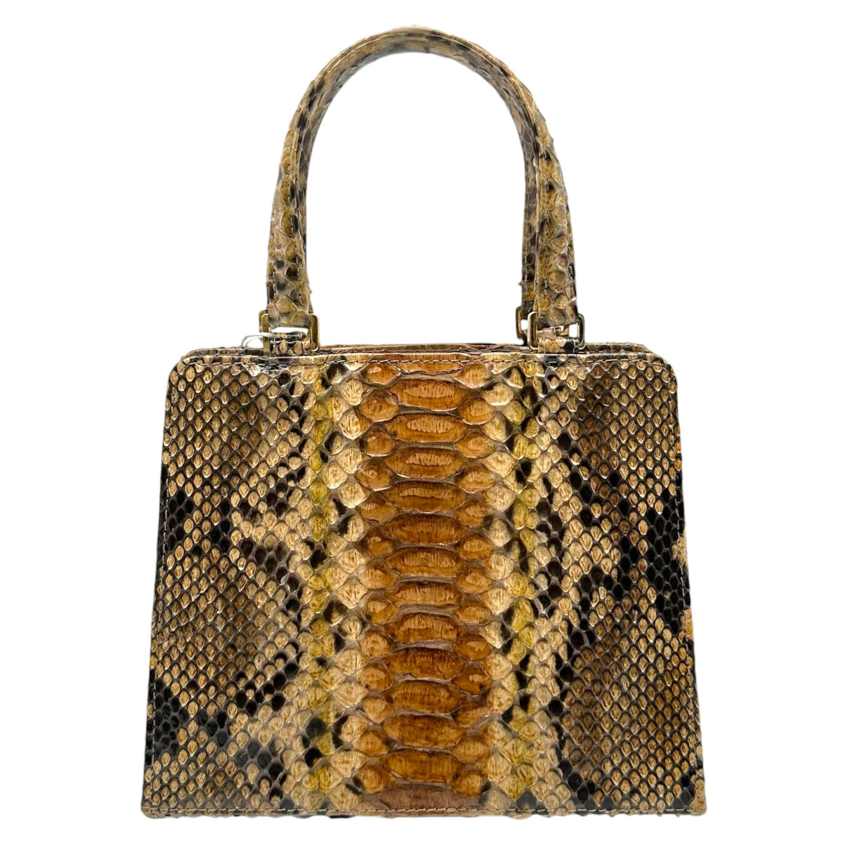 Fendi Mini Handbag Brown Python Top Handle
