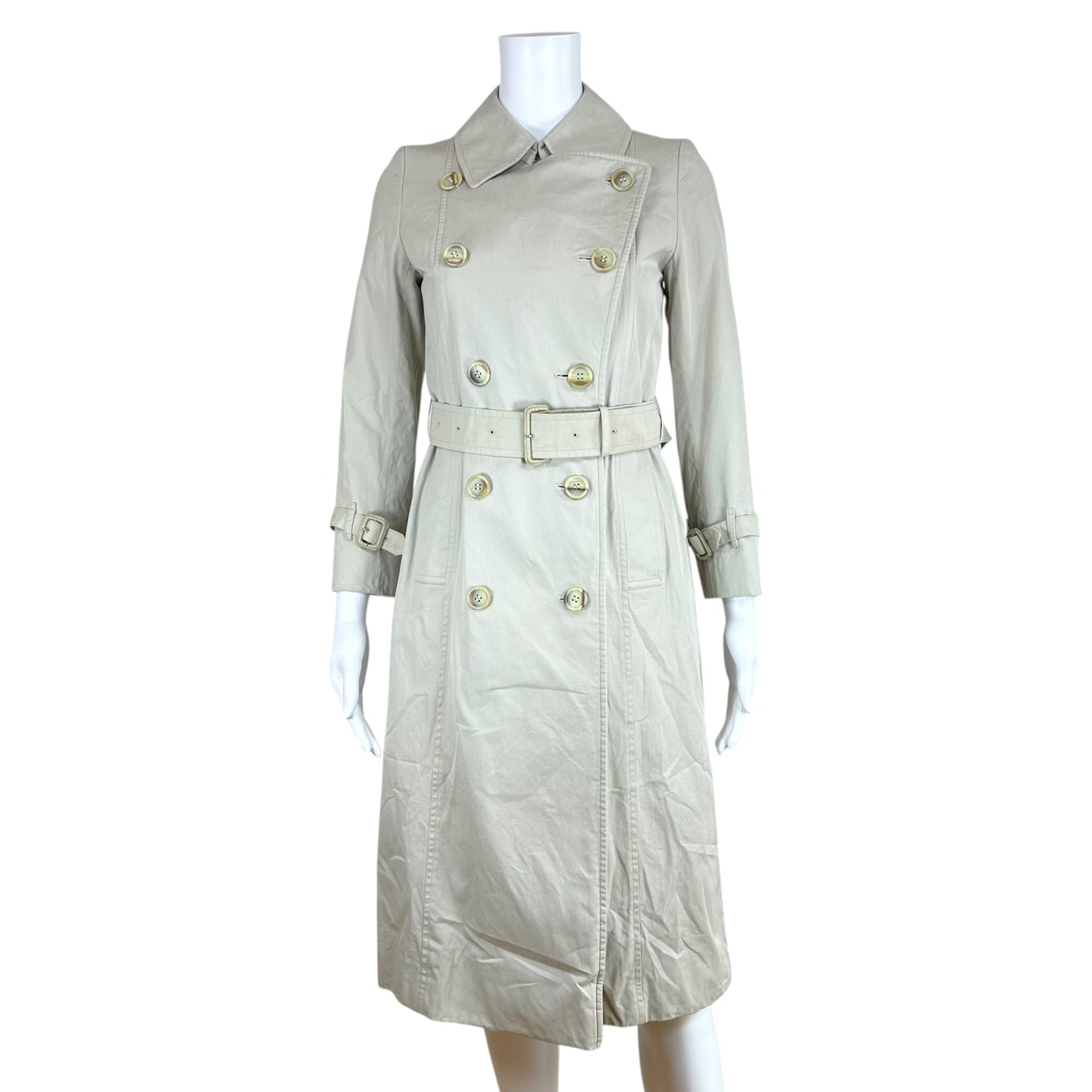 Burberry Classic Trench Coat Light Beige 90's Vintage XXS