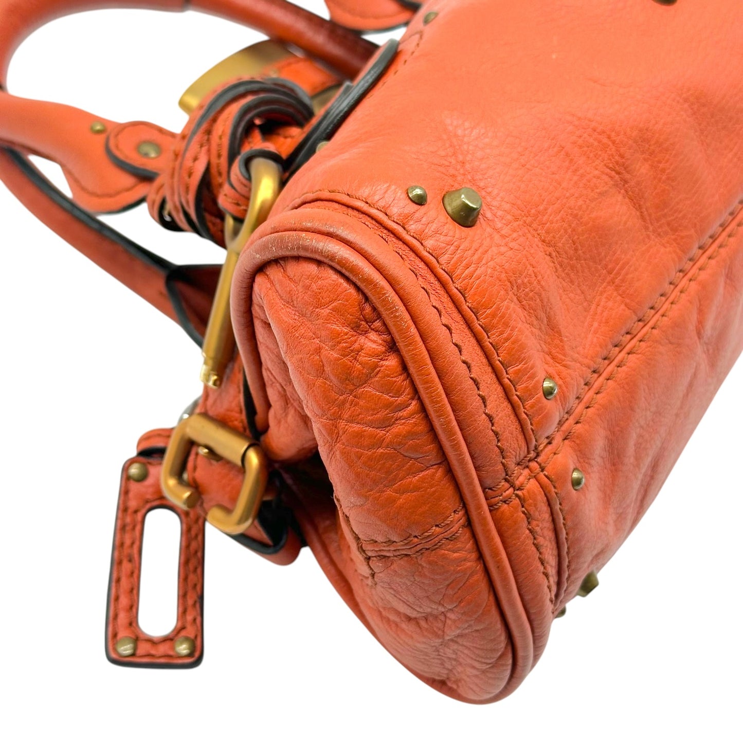 Chloé Terracota Orange & Gold Mini Paddington Shoulder Bag
